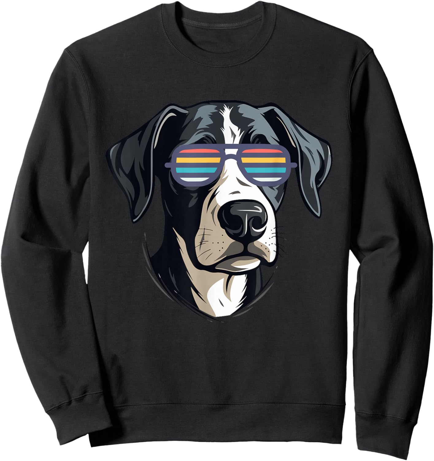 Gifts for Dog Lovers Graphic Cool Dog with Sunglasses Women Kids Sweatshirt - Sweatshirt | Black