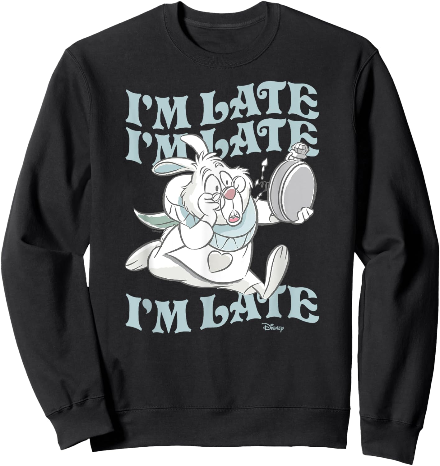 Alice In Wonderland - I'm Late White Rabbit Sweatshirt - Sweatshirt | Black