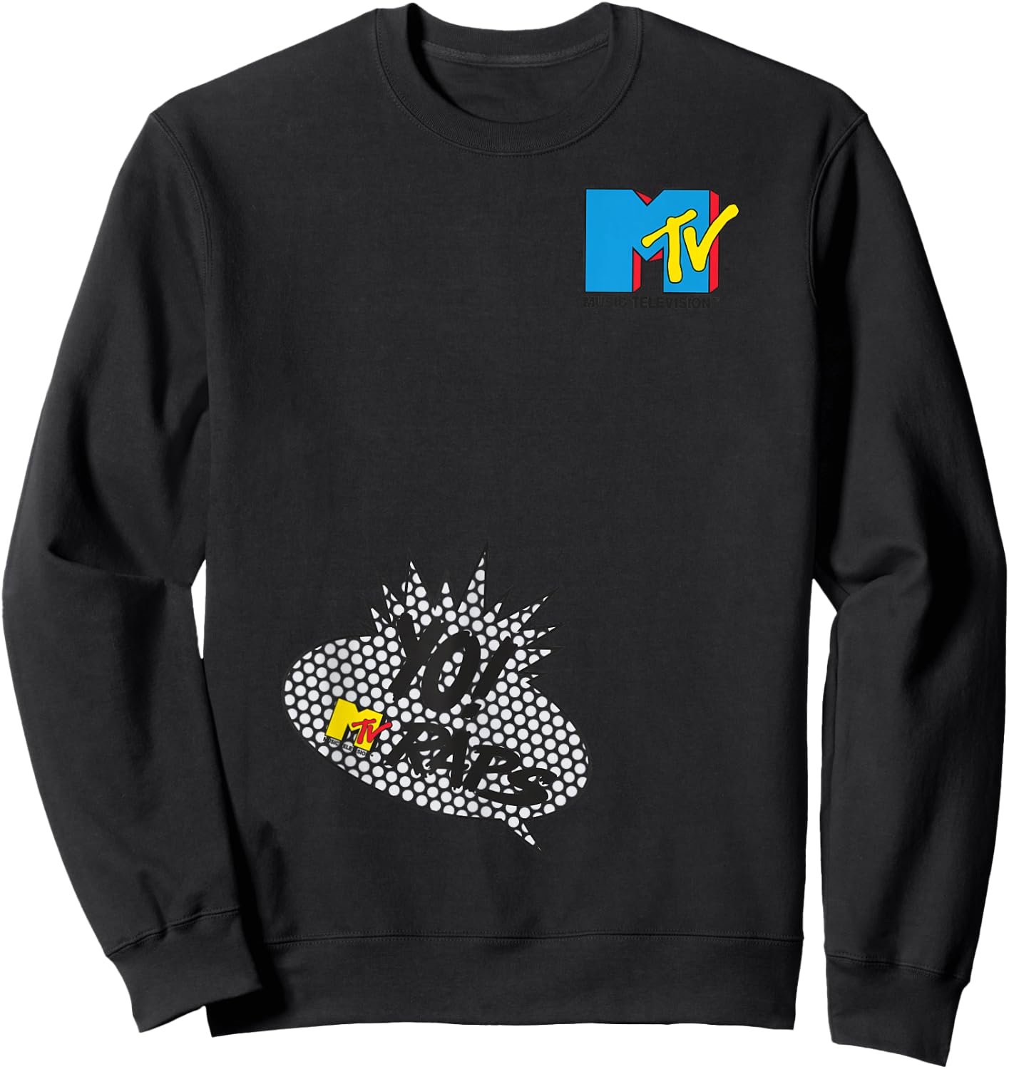 Front Back Mtv Logo Yo Mtv Raps Headbangers Spring Break Sweatshirt - Sweatshirt | Black