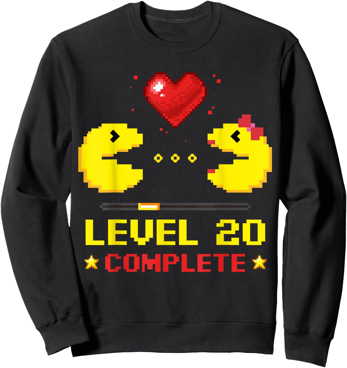 Level 20 Complete Gamers 20th Wedding Anniversary Valentines Sweatshirt - Sweatshirt | Black
