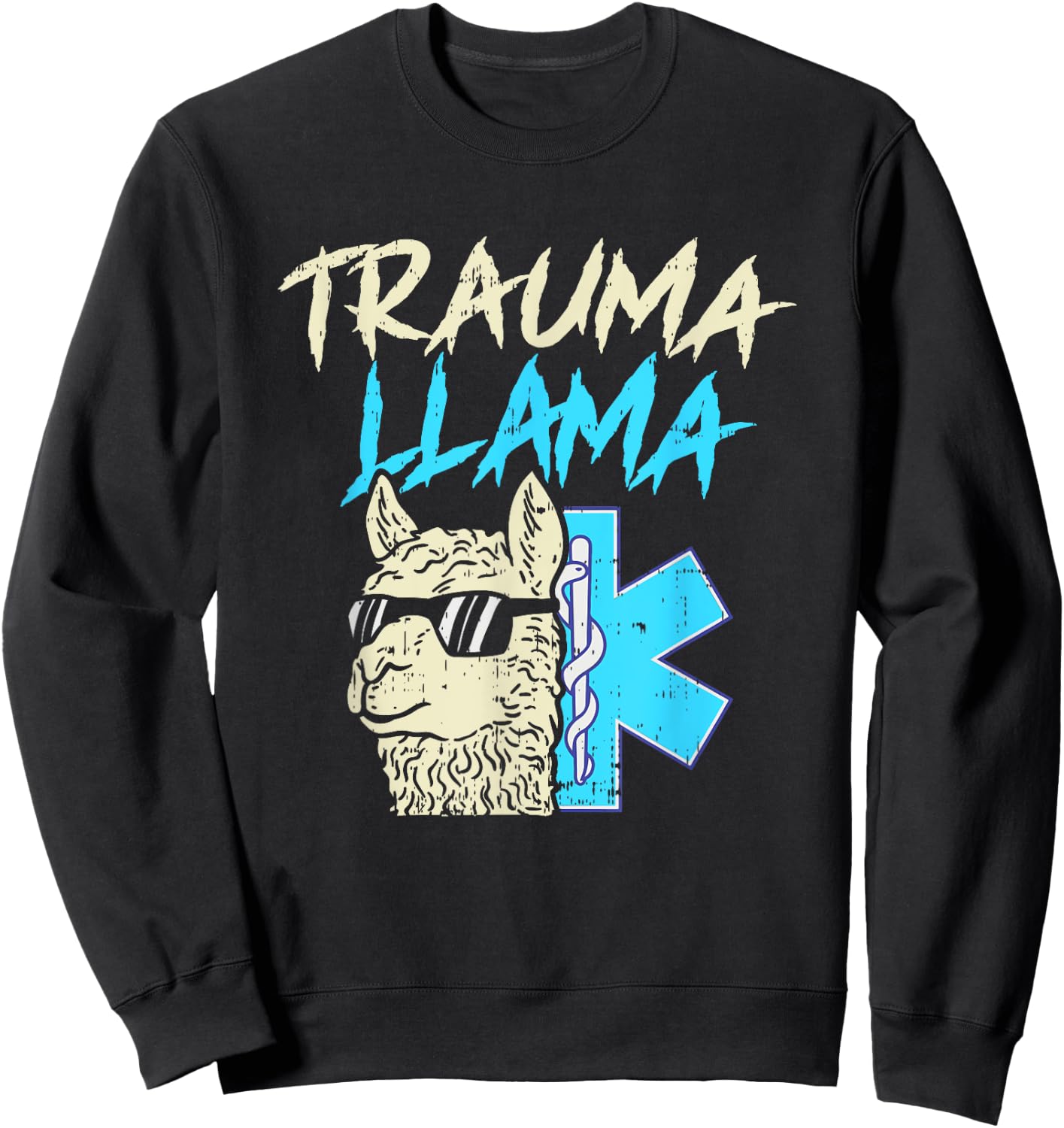 Boys Girls Trauma llama, Funny EMT design, Paramedic gift Sweatshirt - Sweatshirt | Black