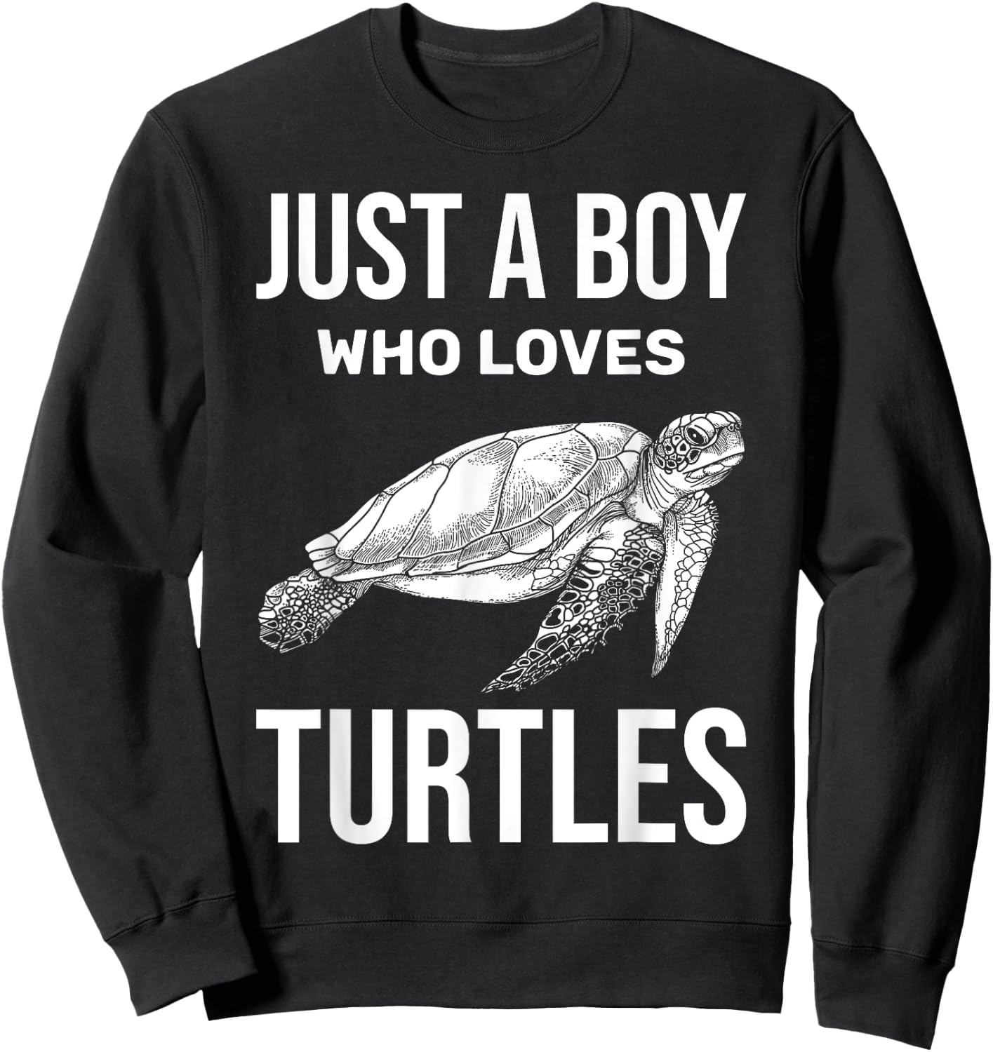 Just A Boy Who Loves Turtles Zoo Keeper Boys Gift Sea Turtle Sweatshirt - Sweatshirt | Black