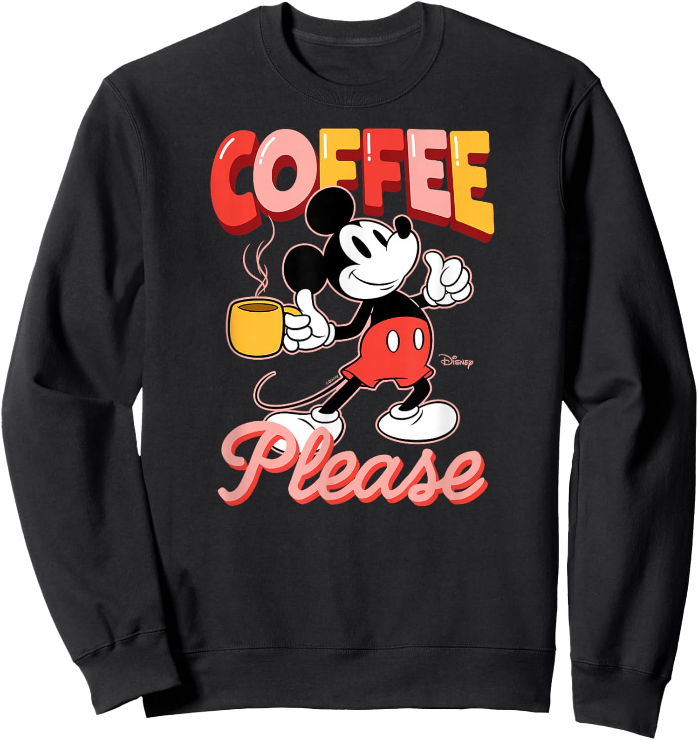 Disney - Mickey Coffee Please Sweatshirt - Sweatshirt | Black