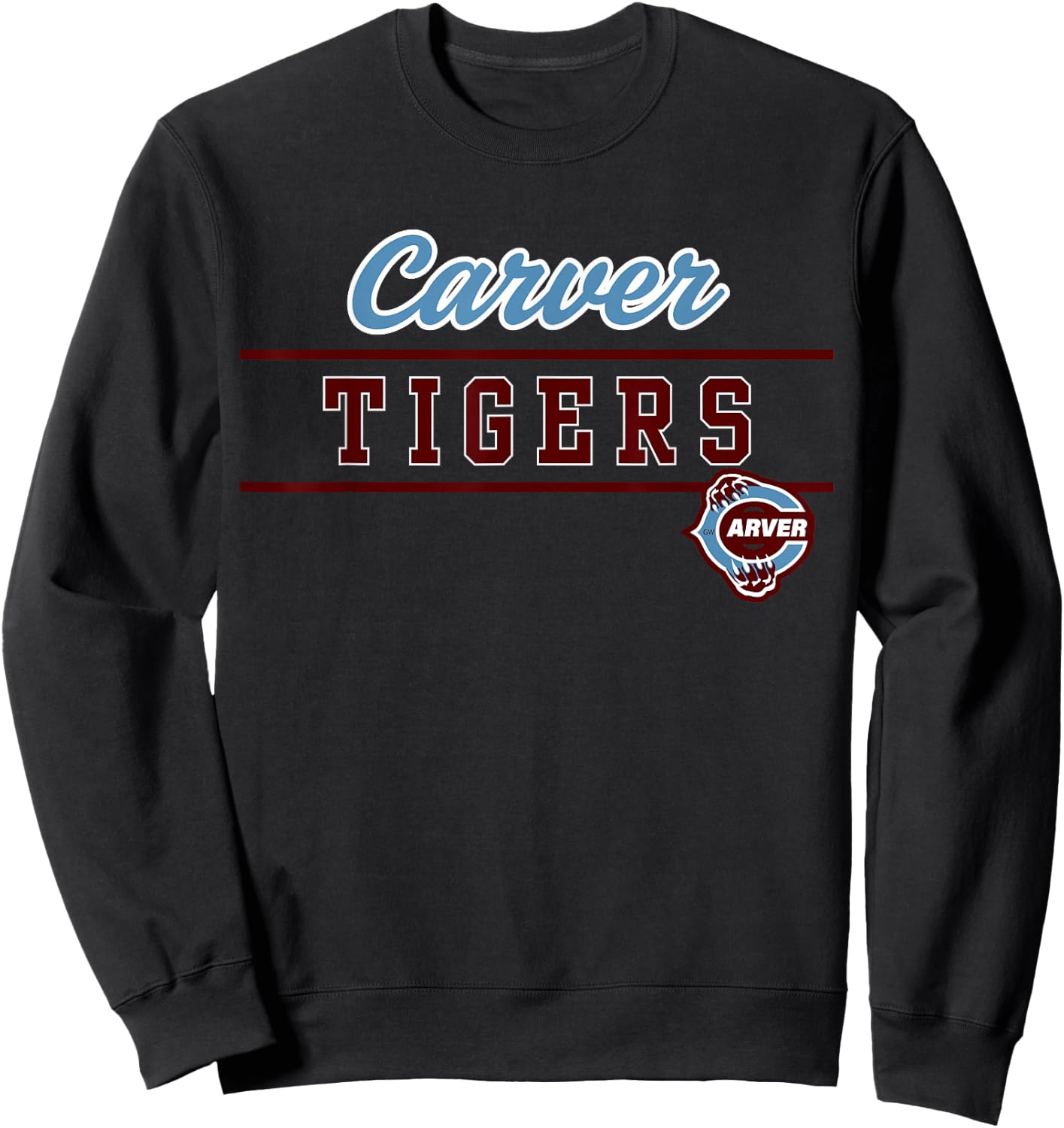 Carver High School Tigers Lined Up Sweatshirt - Sweatshirt | Black