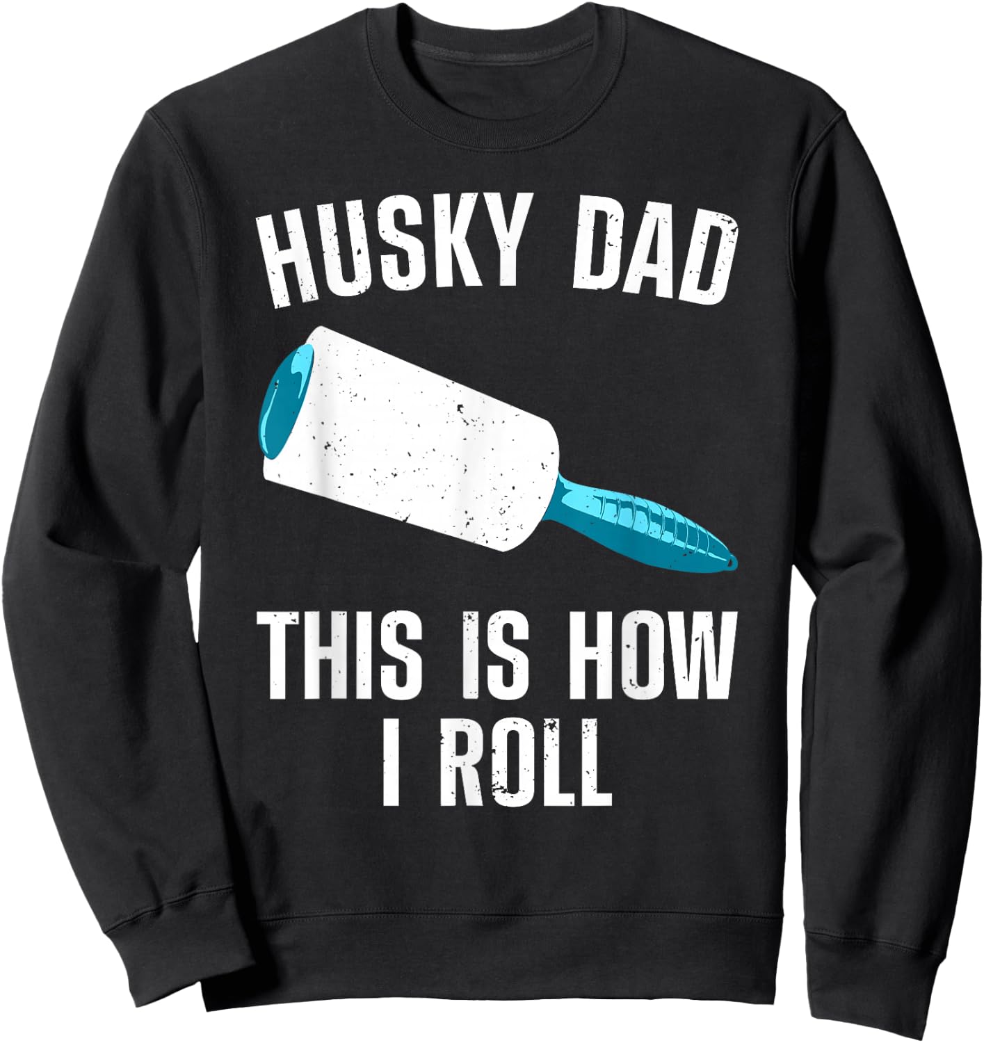 Husky Dad Art For Father Men Husky Lover Siberian Husky Dog Sweatshirt - Sweatshirt | Black