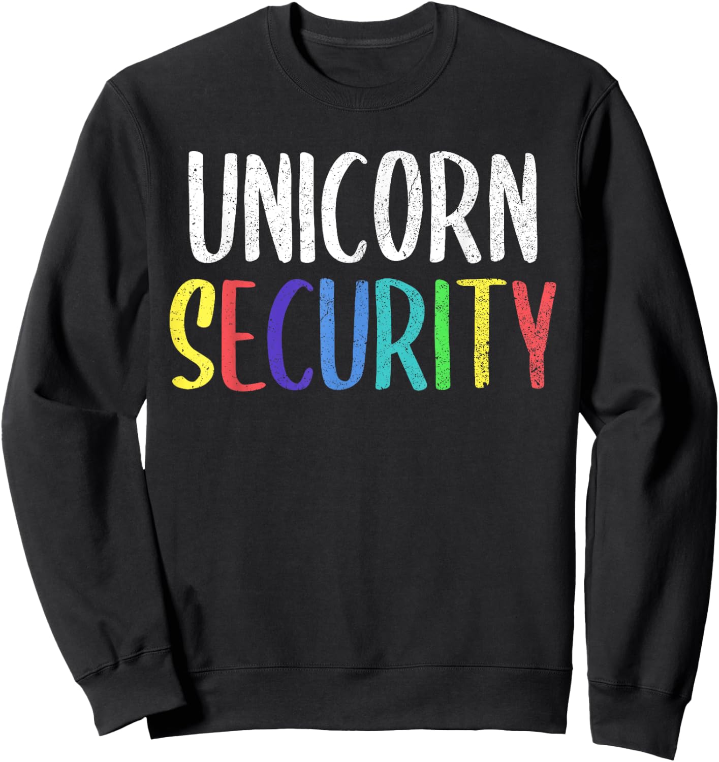 Halloween Dad Mom Daughter Adult Costume, Unicorn Security Sweatshirt - Sweatshirt | Black