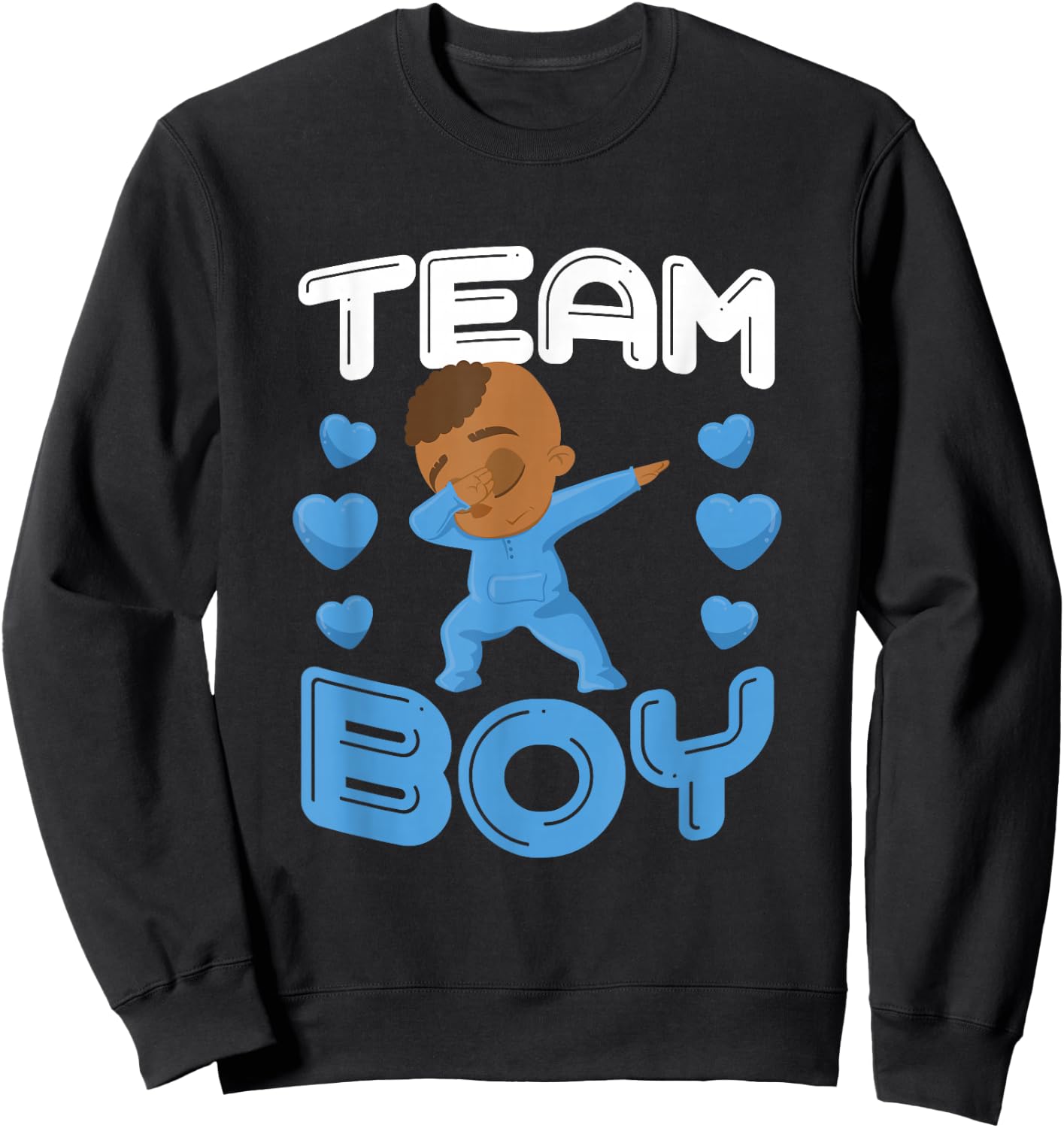 Cool Team Boy Gender Reveal Dabbing Black Baby It's A Boy Sweatshirt - Sweatshirt | Black