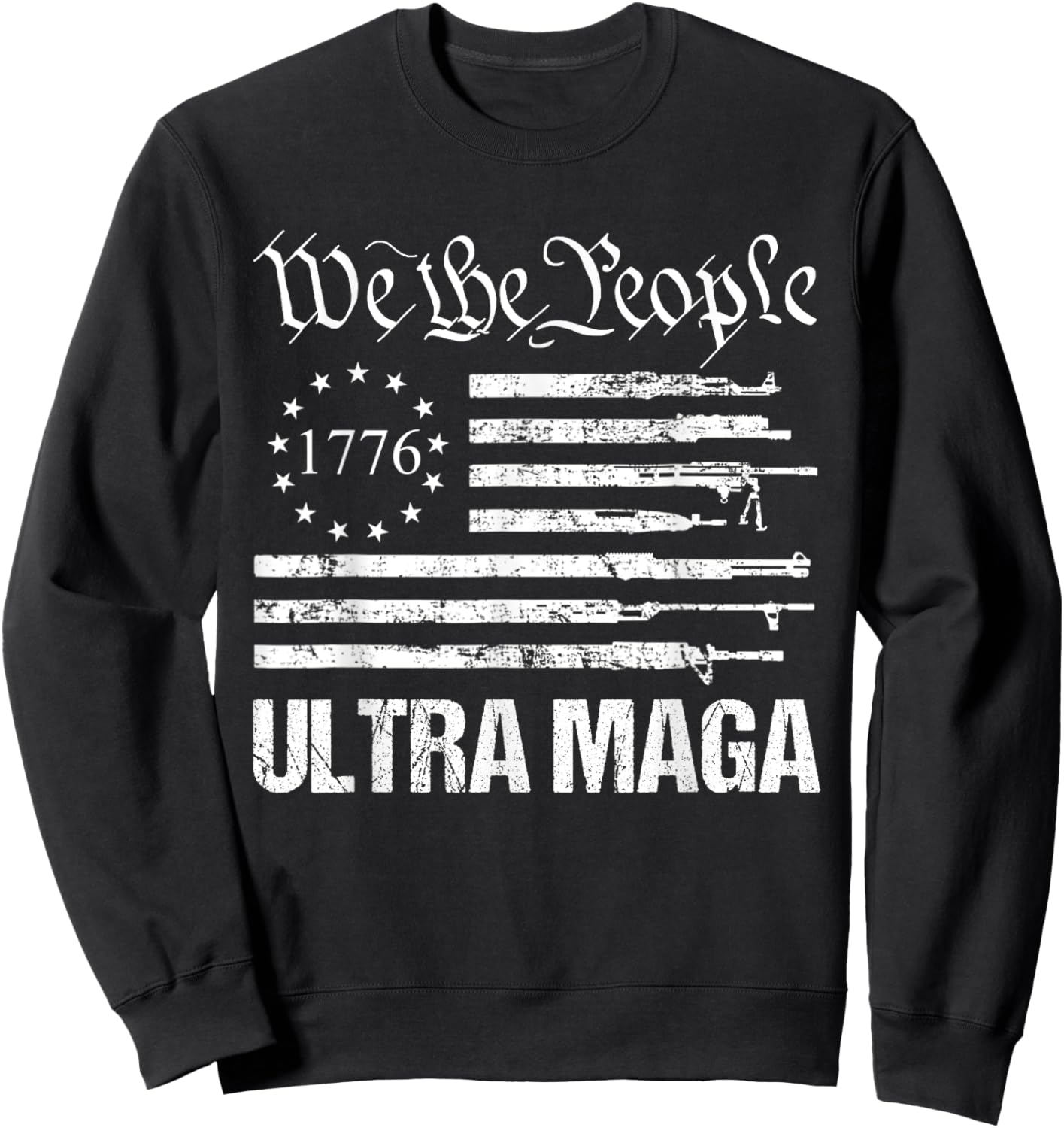 Ultra Maga Shirt Proud Ultra Maga American Flag Men Sweatshirt - Sweatshirt | Black