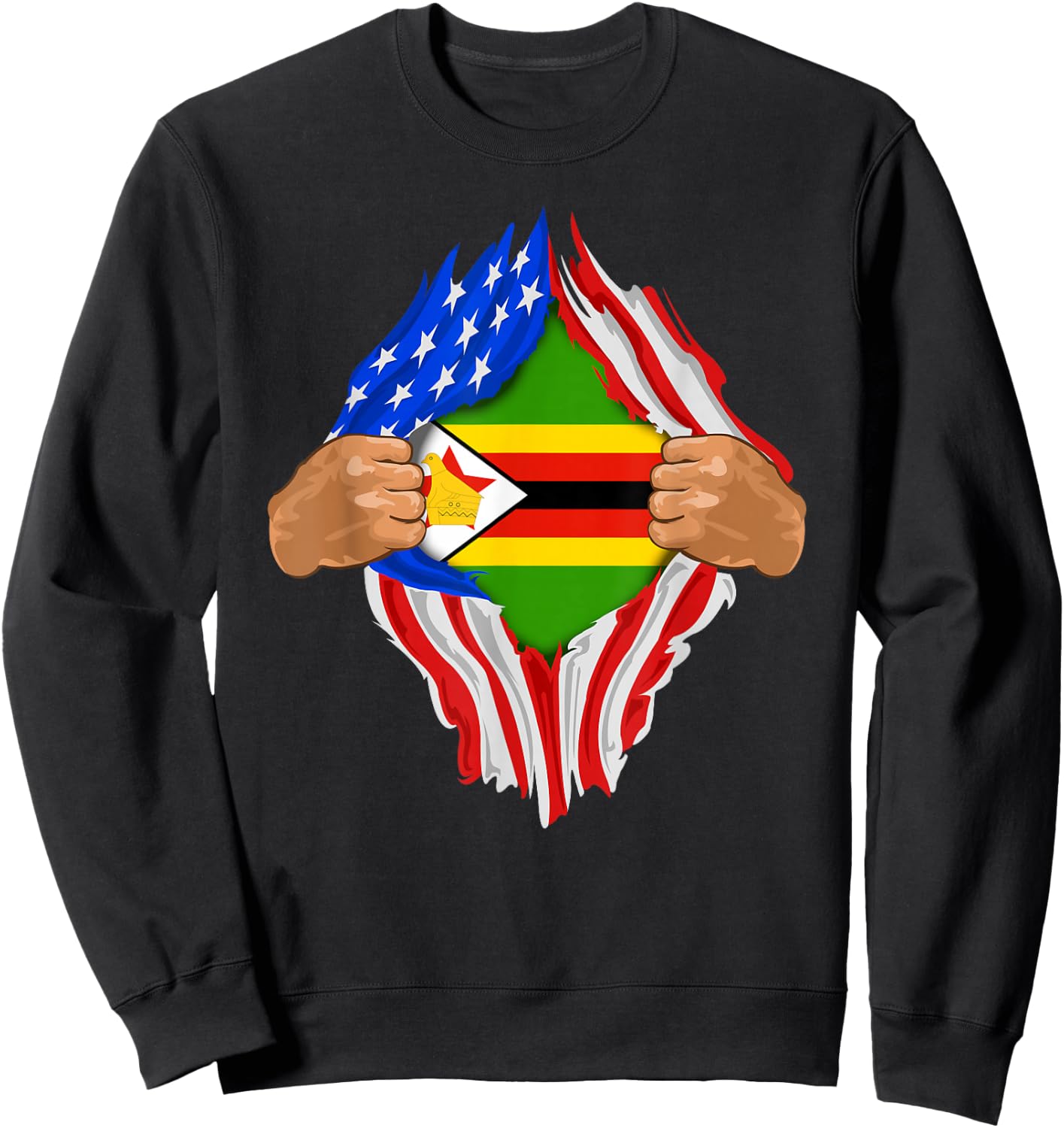 Zimbabwean Blood Inside Me | Zimbabwe Flag Gift Sweatshirt - Sweatshirt | Black