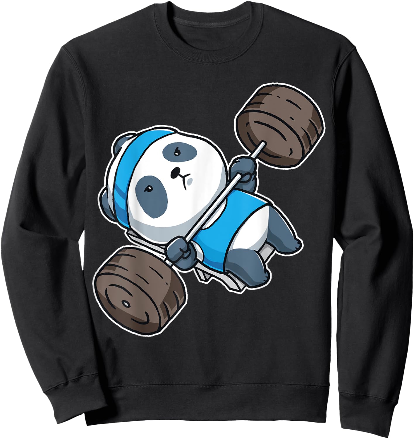 Panda Bear Gym Workout Training Bench Press Weight Lifting Sweatshirt - Sweatshirt | Black