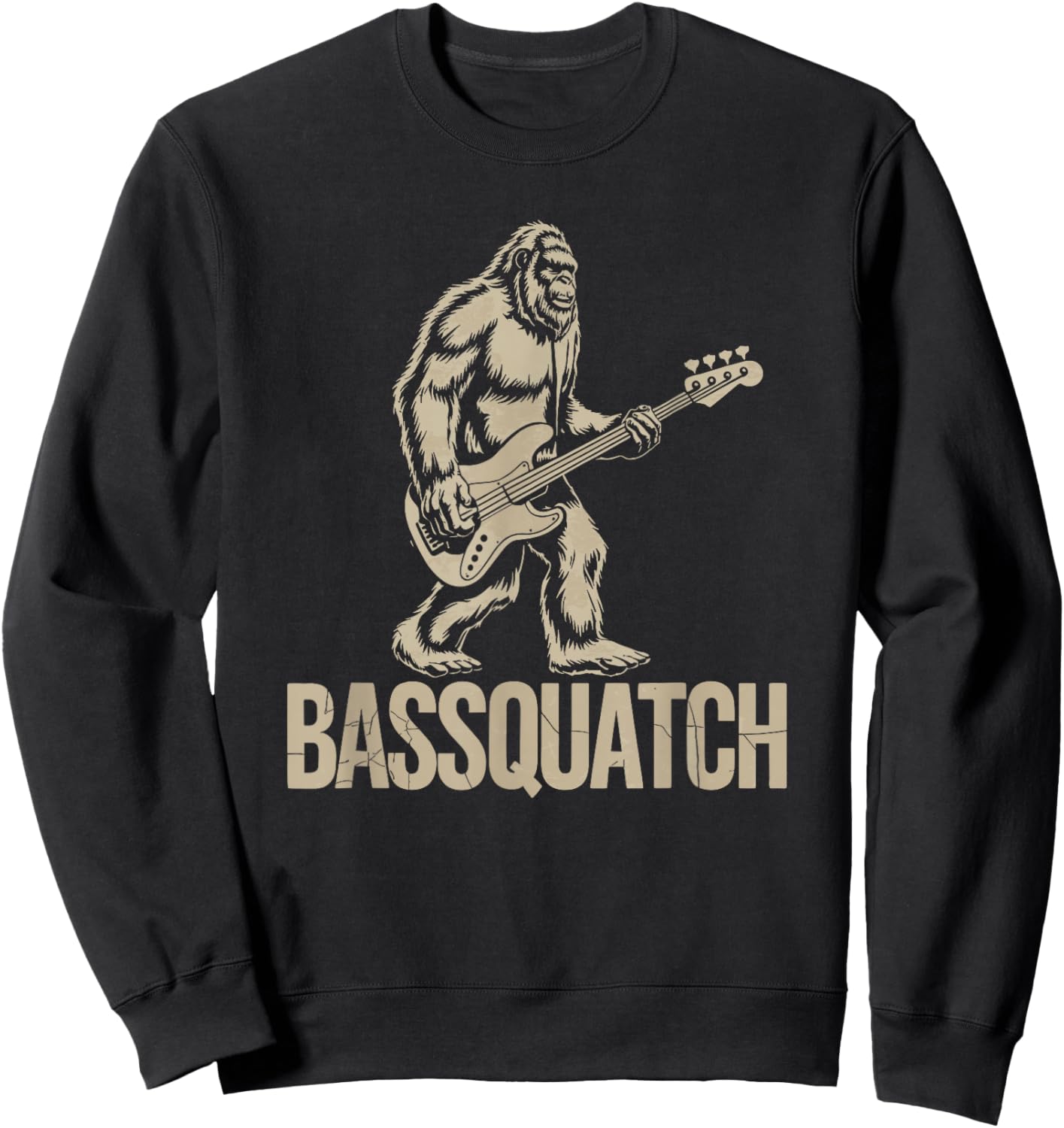 Bassquatch, Bigfoot Bass Guitar Sasquatch Sweatshirt - Sweatshirt | Black