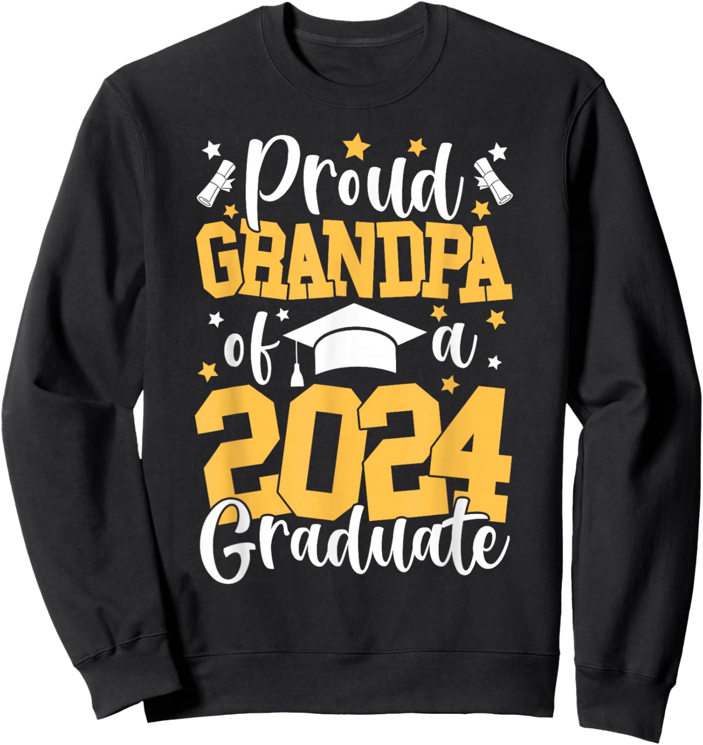 Proud Grandpa Of A Class Of 2024 Graduate Matching Family Sweatshirt - Sweatshirt | Black
