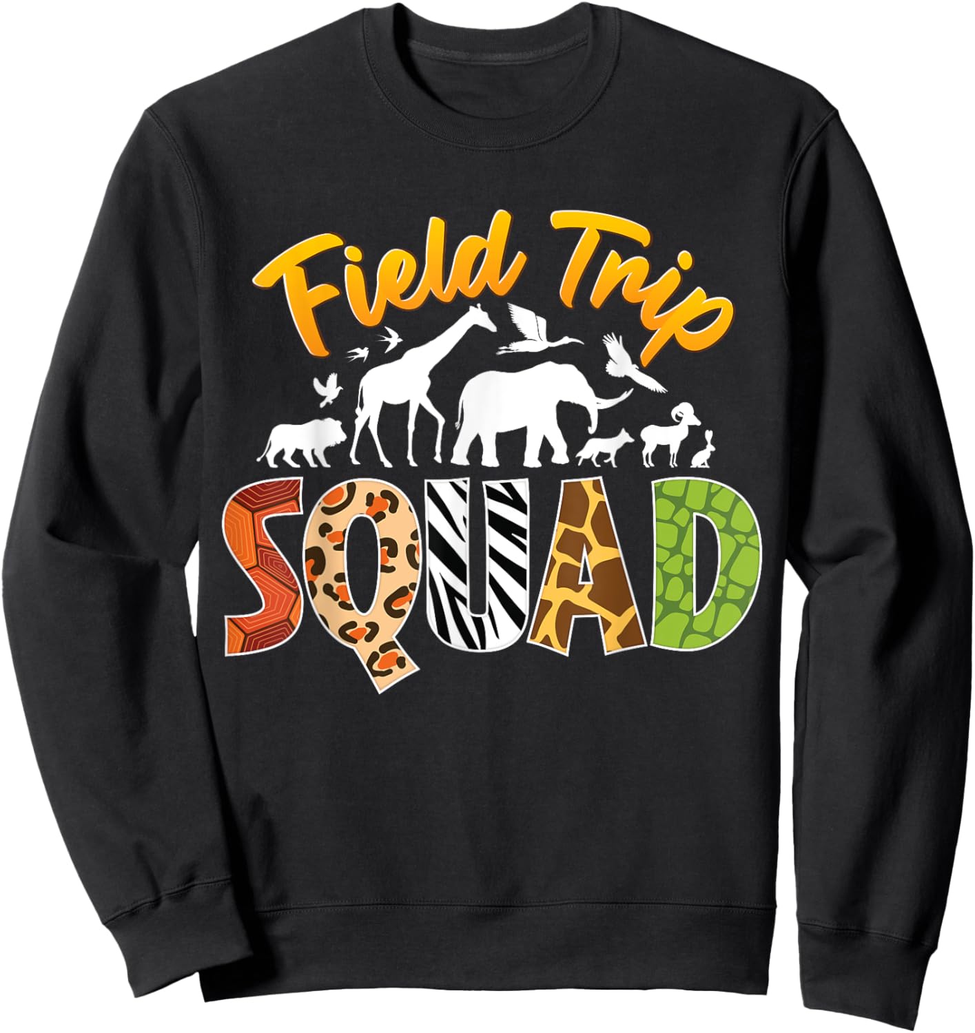 Zoo Field Trip Squad Matching Teacher Students Boys Girls Sweatshirt - Sweatshirt | Black