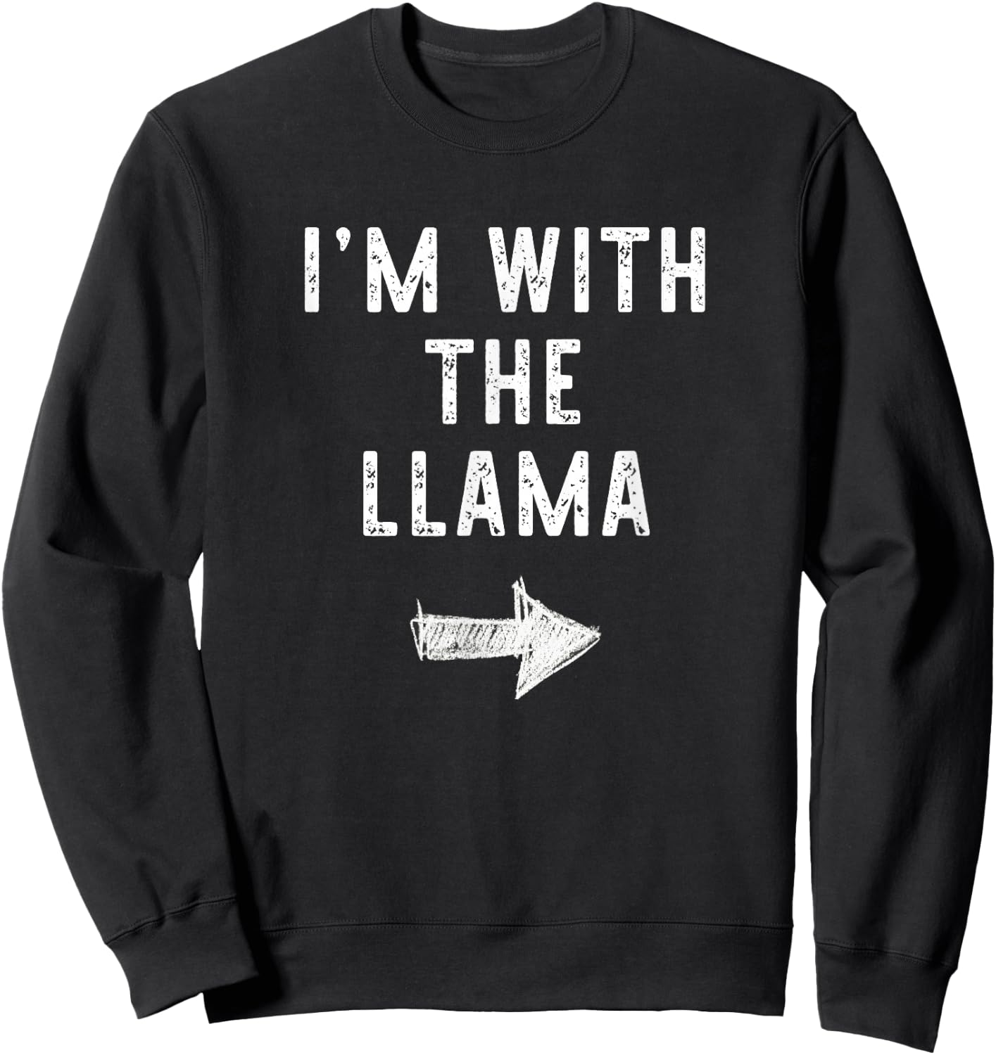 I’m With The Llama Funny Halloween Couple Costume Sweatshirt - Sweatshirt | Black