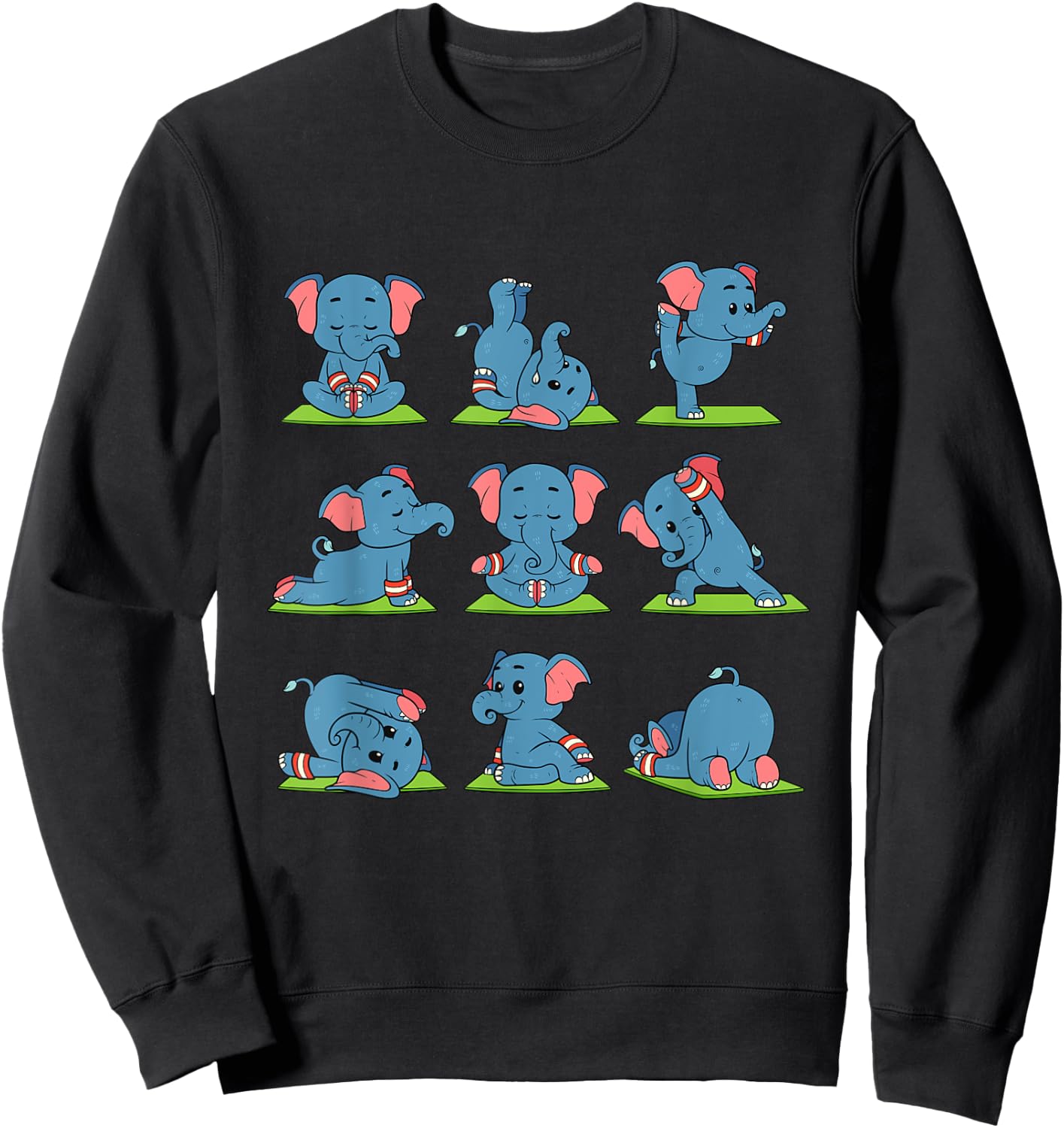 Elephant Yoga Position Workout Gift Sweatshirt - Sweatshirt | Black