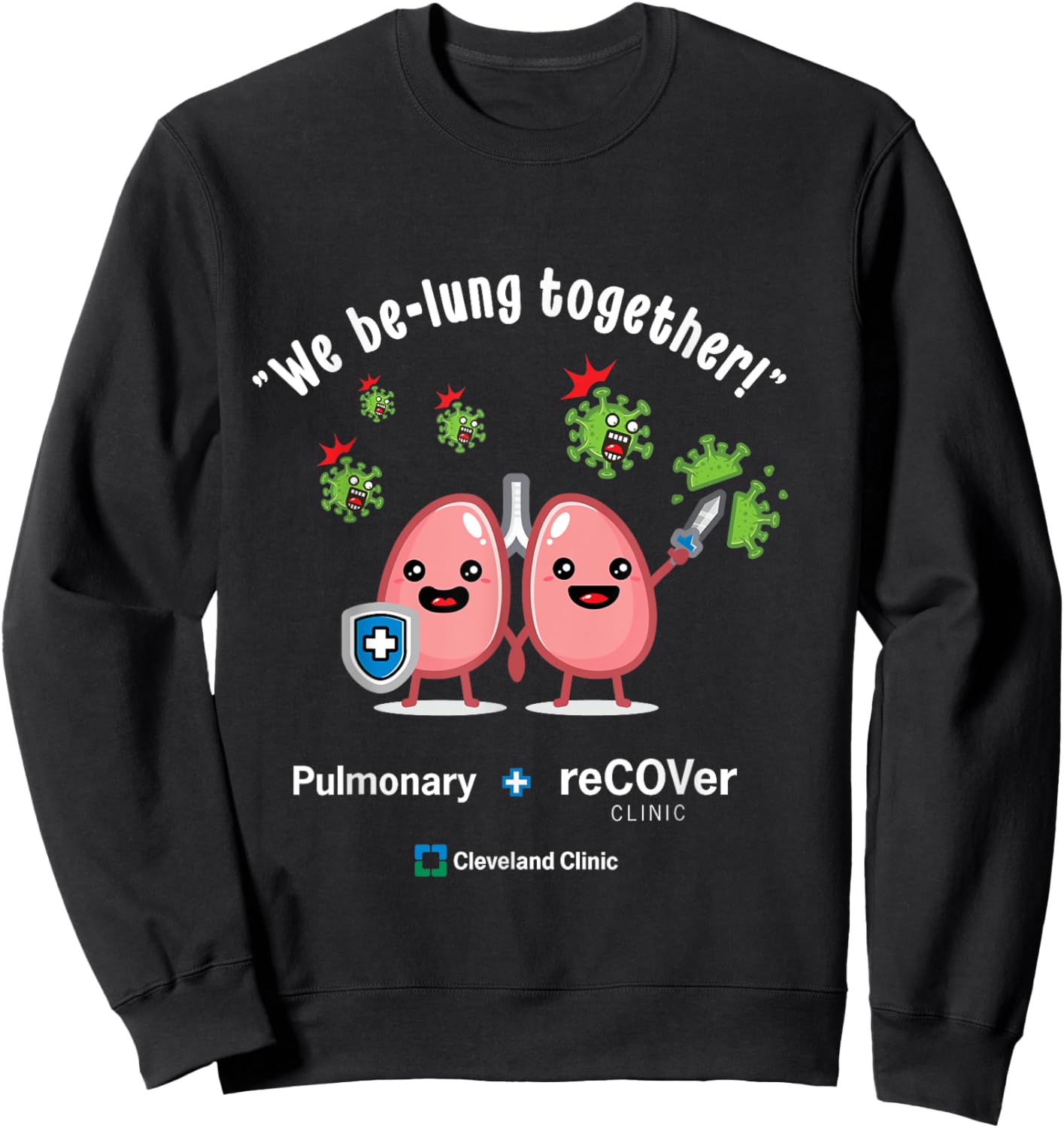 Pulmonary and Recover Dark Colored Sweatshirt - Sweatshirt | Black
