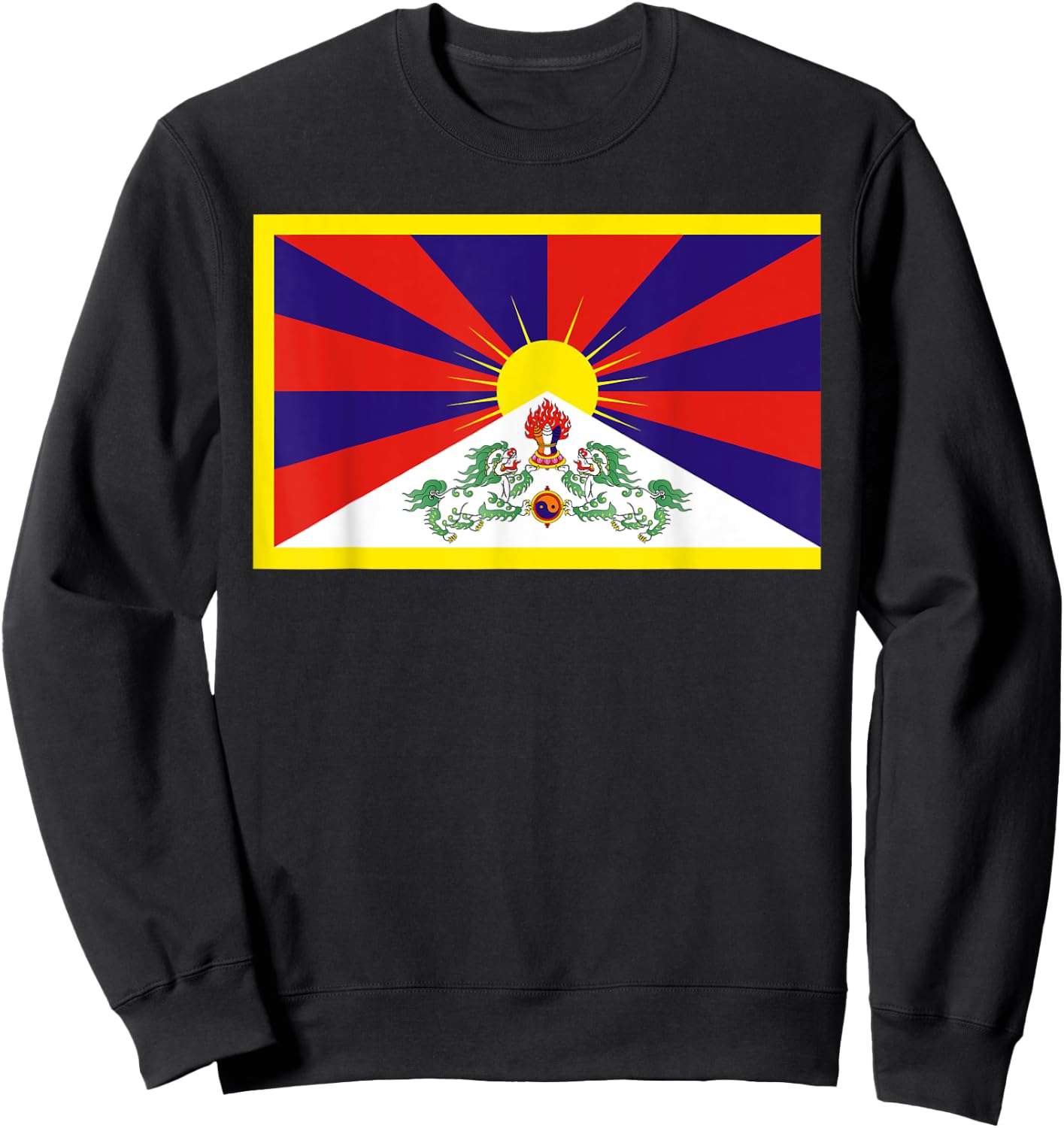 Tibet Flag Tibetan Free Tibet Himalaya Buddhism Sweatshirt - Sweatshirt | Black
