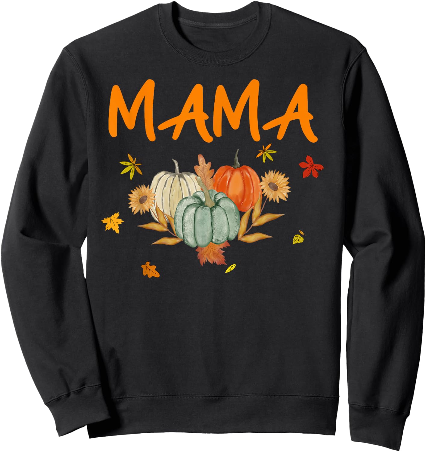 Mama Birthday Pumpkin 1st Birthday Matching Family Party Sweatshirt - Sweatshirt | Black