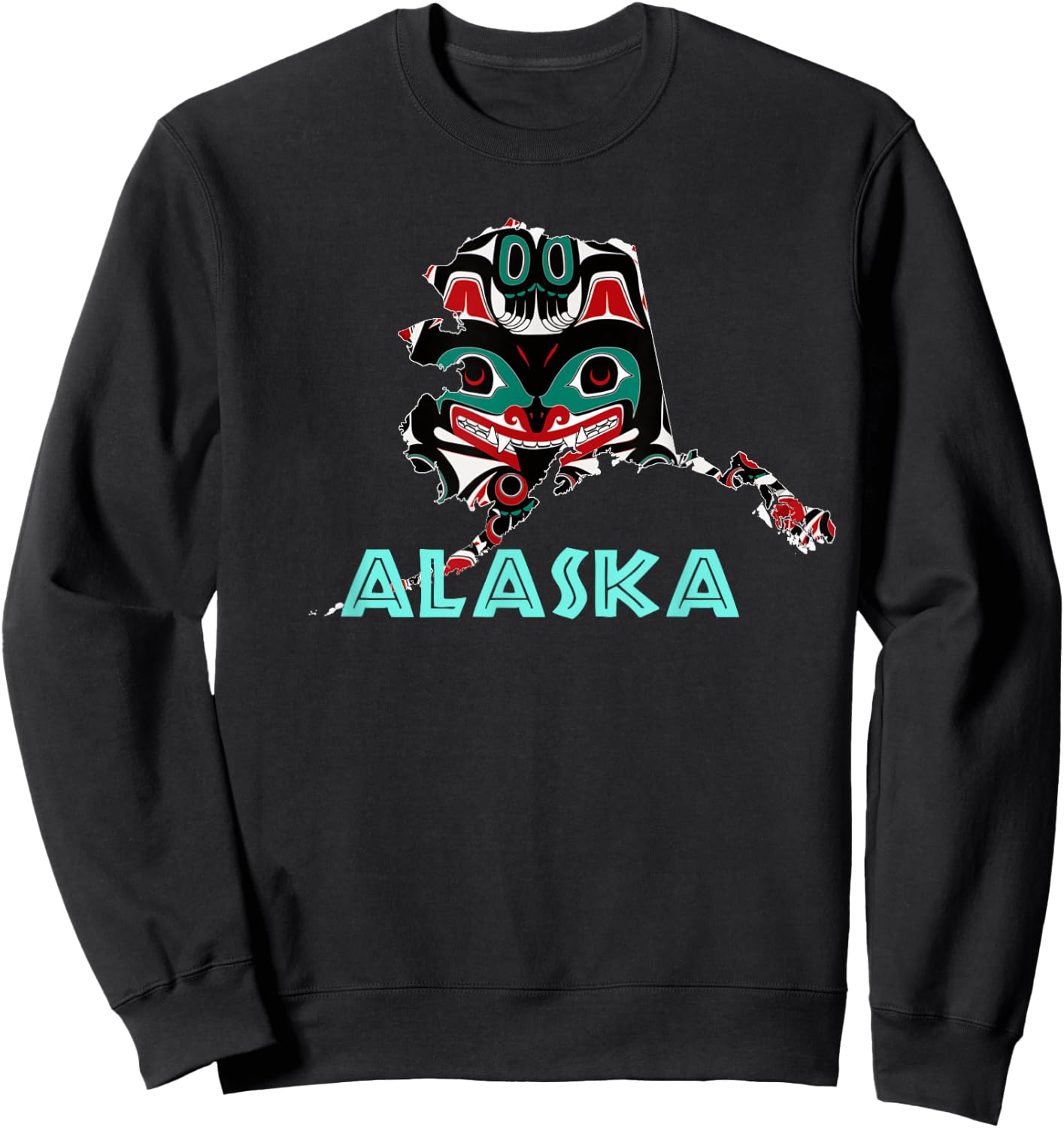 Alaska Native American Art Tlingit Eagle Tribal Bear Clan 2 Sweatshirt - Sweatshirt | Black