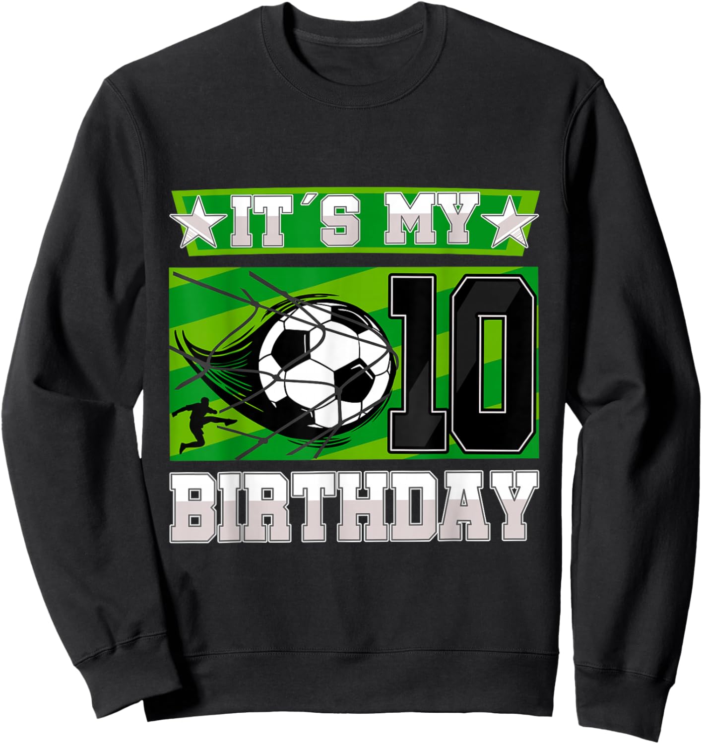 Soccer Birthday Party - 10th Birthday Boy 10 Years Old Sweatshirt - Sweatshirt | Black