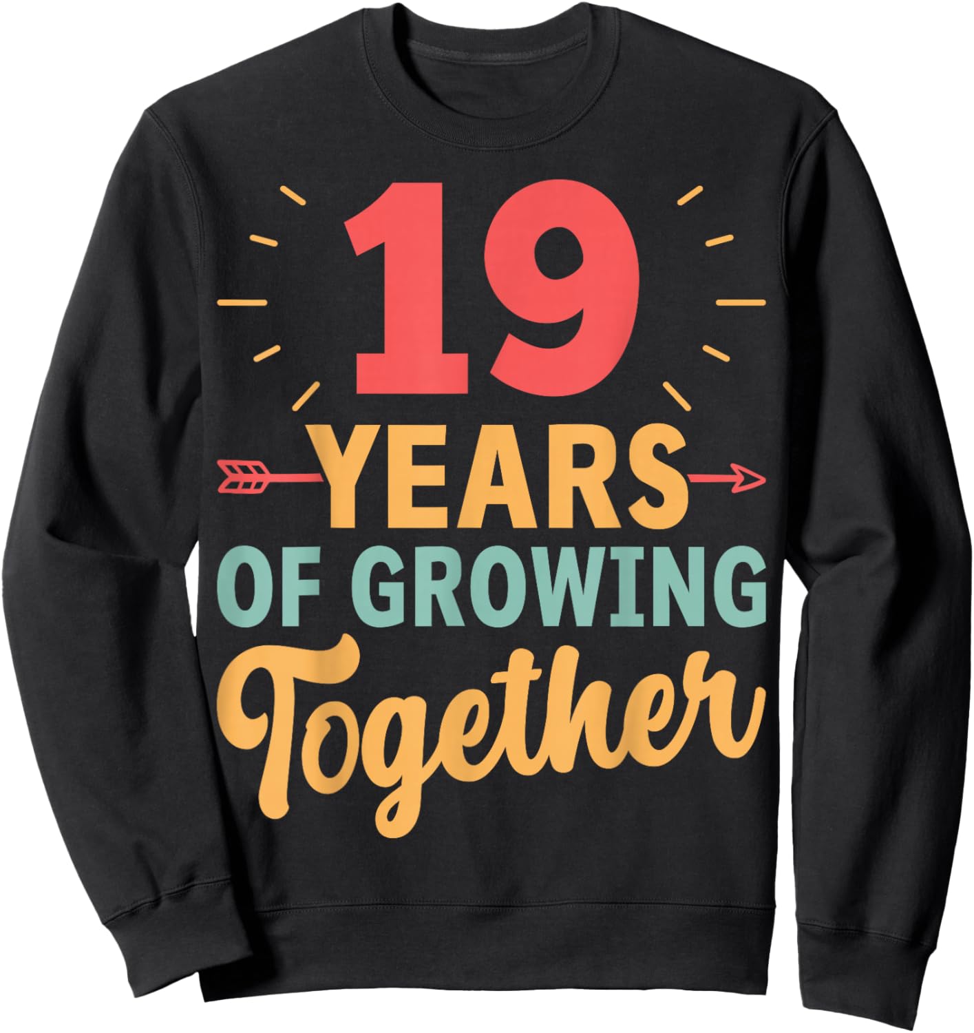 19 Years of Growing Together 19th Wedding Anniversary Couple Sweatshirt - Sweatshirt | Black