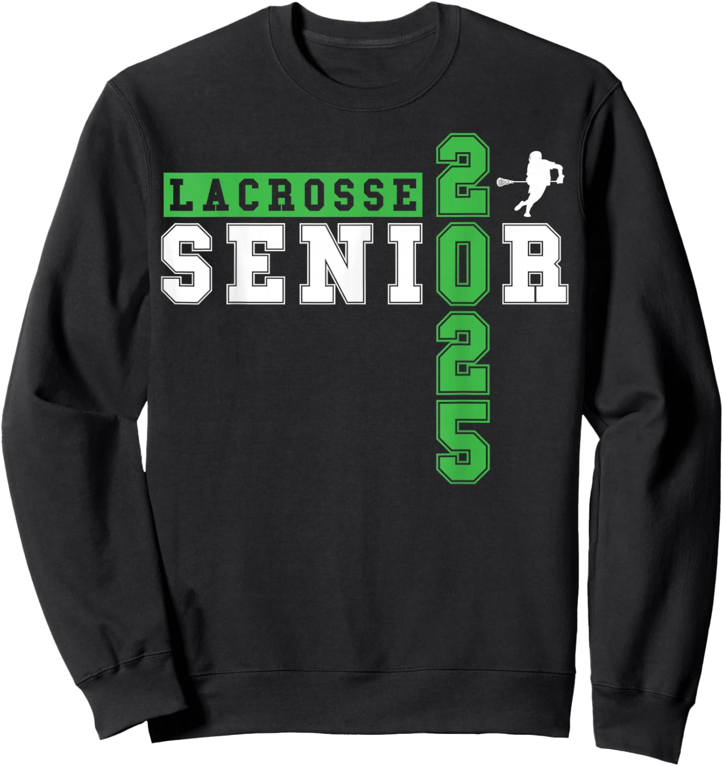 Lacrosse Senior Night Lacrosse Senior 2025 Graduation 17 Sweatshirt - Sweatshirt | Black