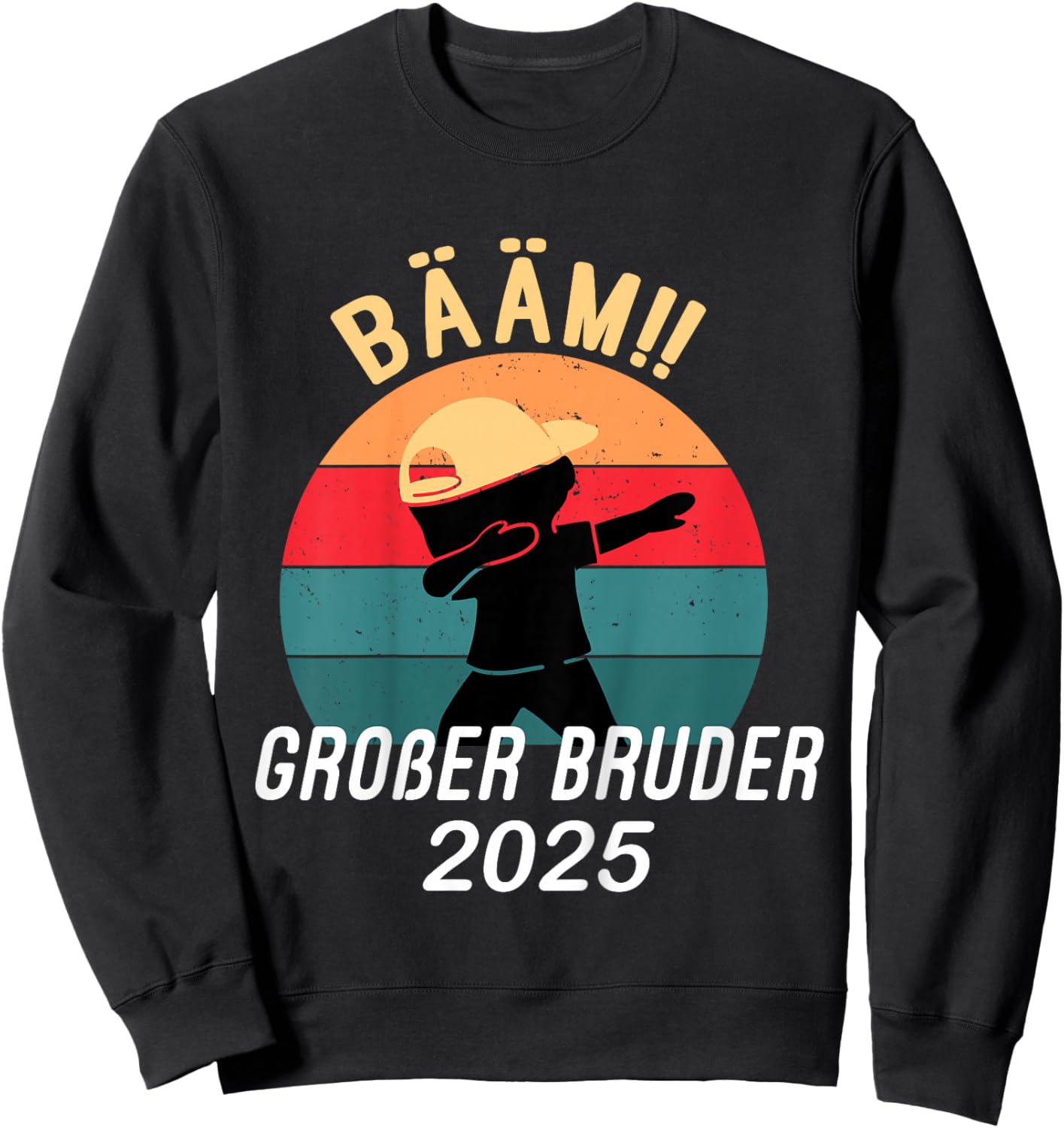 Bääm! Großer Bruder 2025 Geschenk Ankündigung Dab Geburt Sweatshirt - Sweatshirt | Black