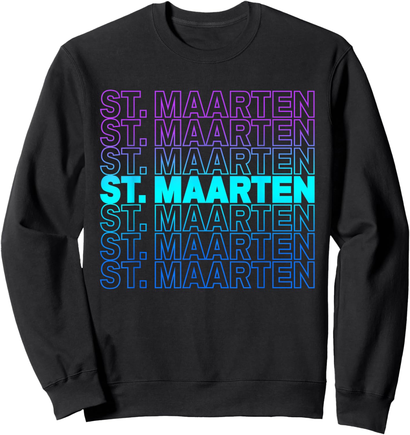 St Maarten Colorful Throwback Letter Girls Souvenir Sweatshirt - Sweatshirt | Black
