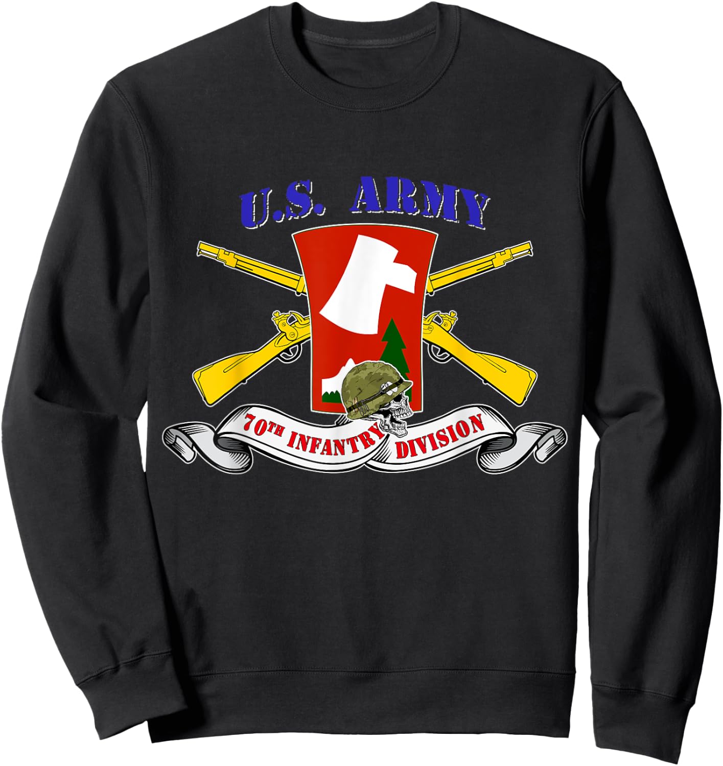 70th Infantry Division 70th ID Veteran Vintage Gifts Sweatshirt - Sweatshirt | Black
