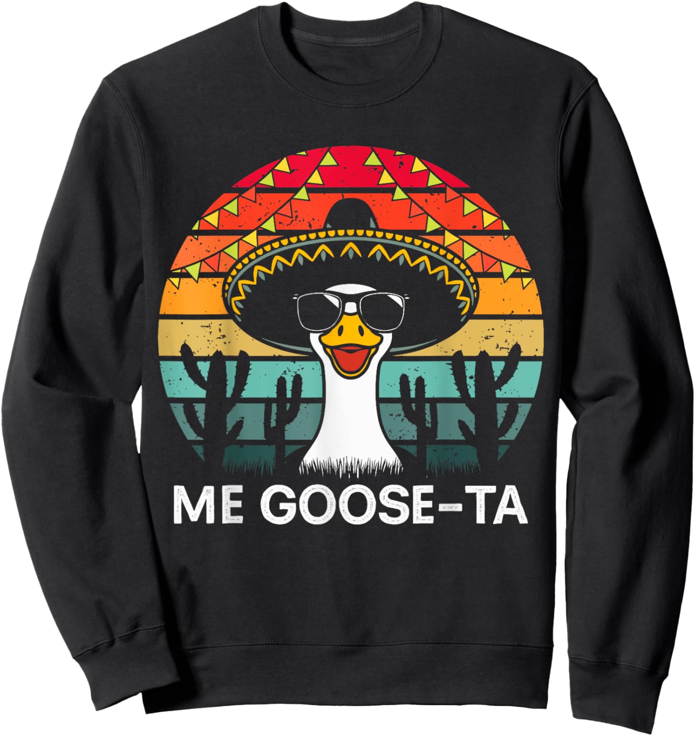 Me Goose Ta Retro Mexican Goose Pun Spanish Men Boys Sweatshirt - Sweatshirt | Black