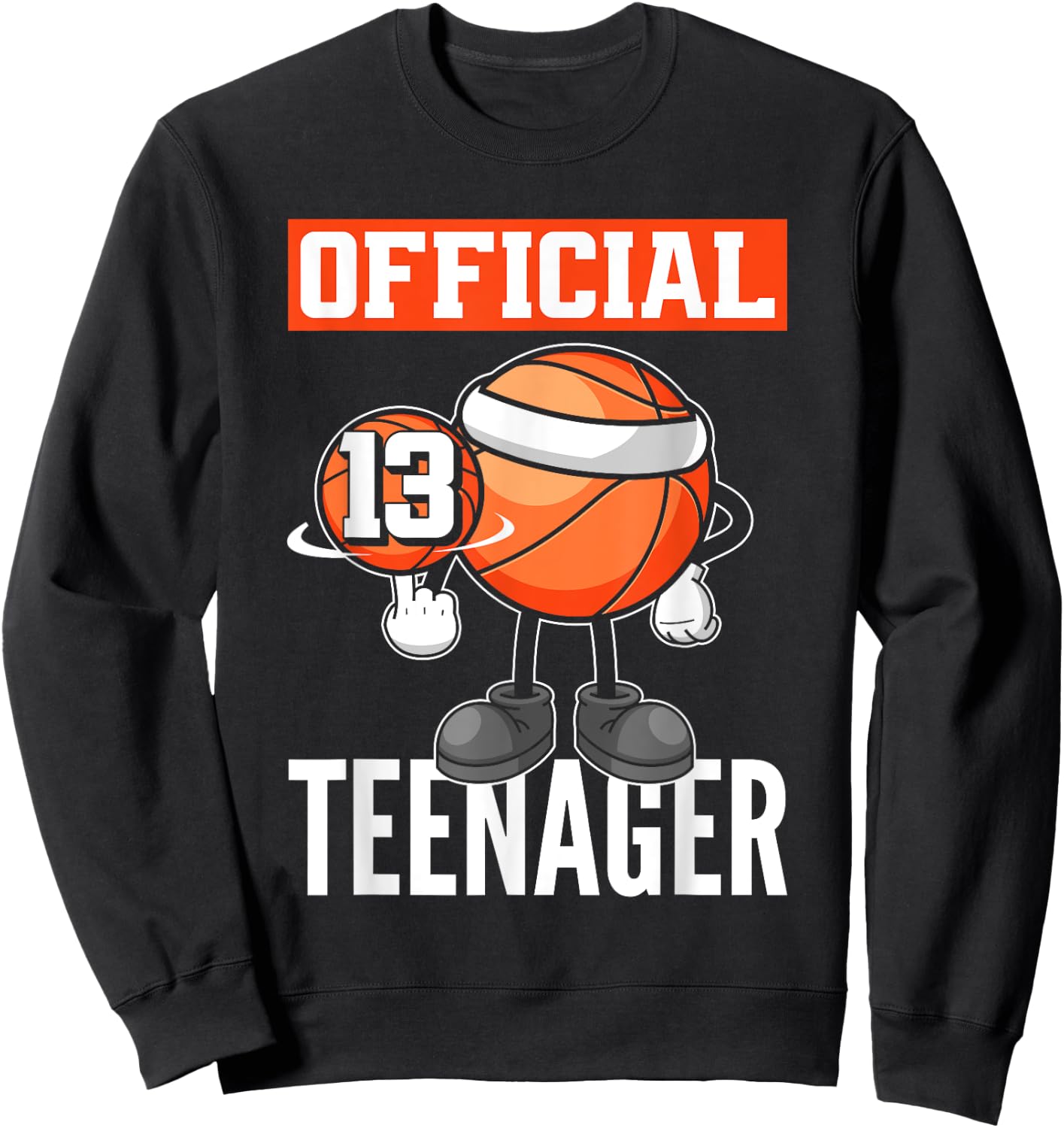 13th Birthday Basketball Player Official 13 Teenager Sweatshirt - Sweatshirt | Black