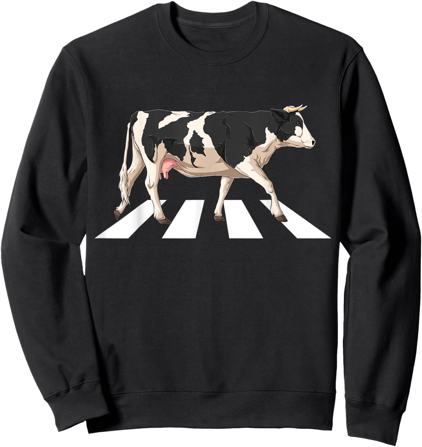 Funny Crosswalk Cows Farming farm Cow Girl Boy Women Men Kid Sweatshirt - Sweatshirt | Black