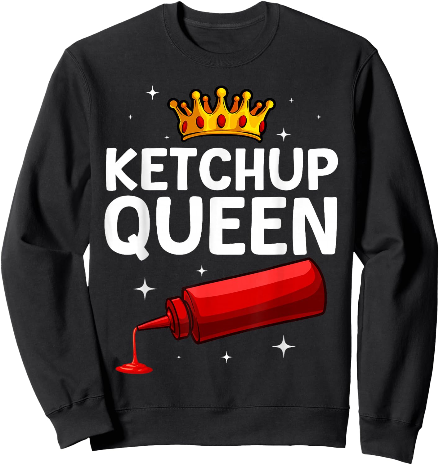 Cool Ketchup Queen Art Girls Tomato Ketchup Lover Sweatshirt - Sweatshirt | Black