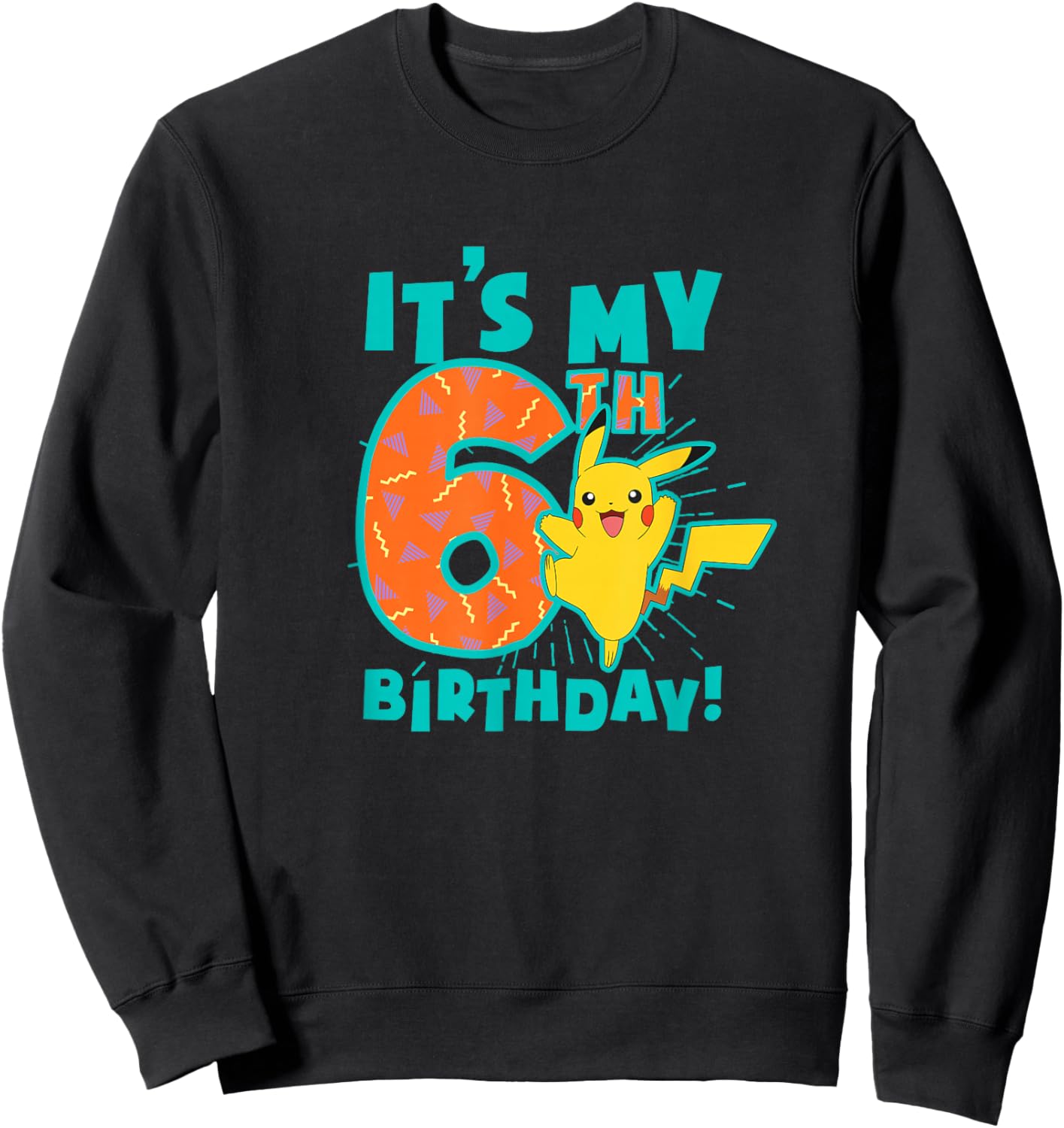 Pokémon Pikachu My Awesome 6th Birthday Cute Celebration Sweatshirt - Sweatshirt | Black