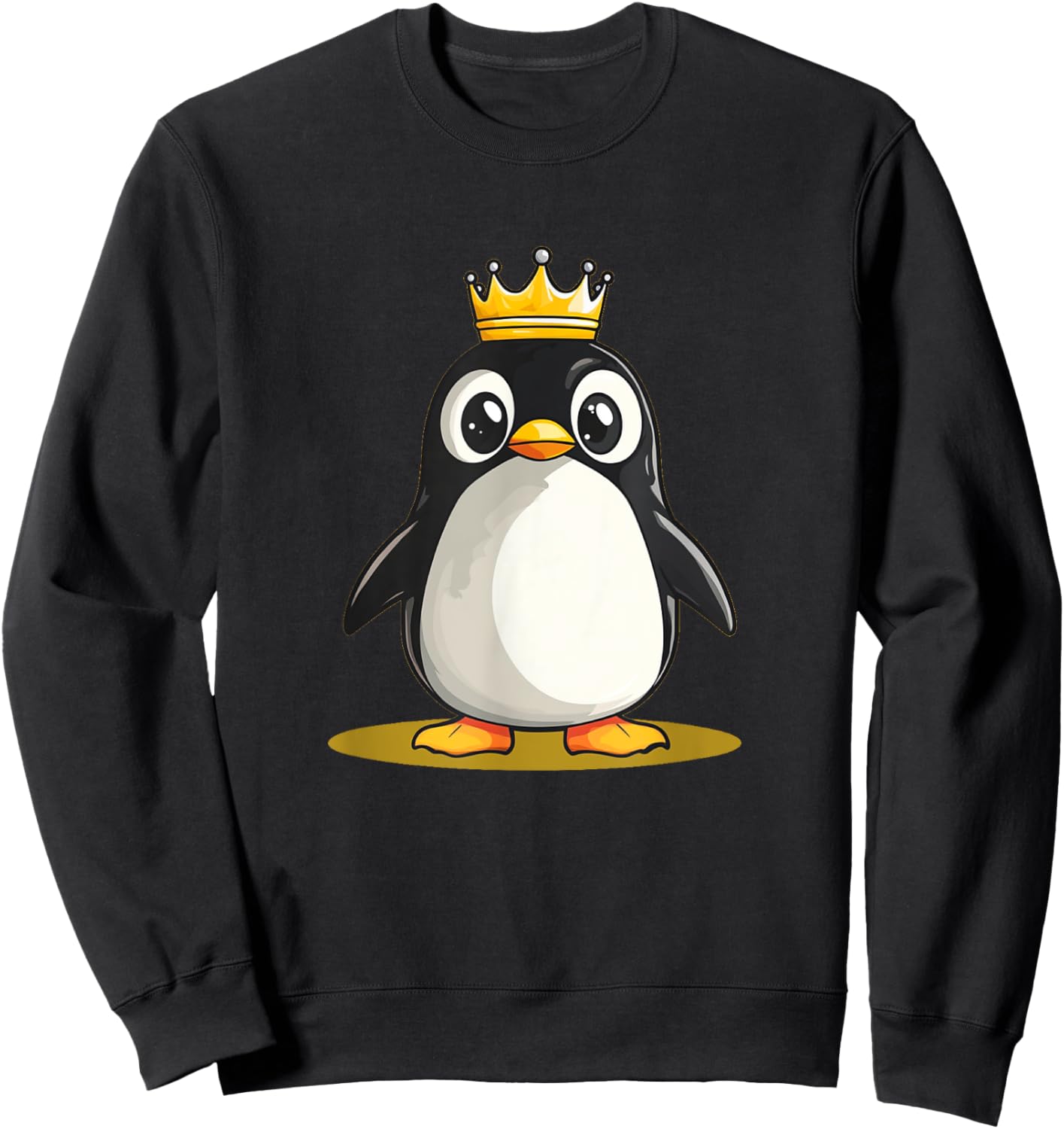 Funny Penguin with Crown for Castle and Kingdom Lovers Sweatshirt - Sweatshirt | Black