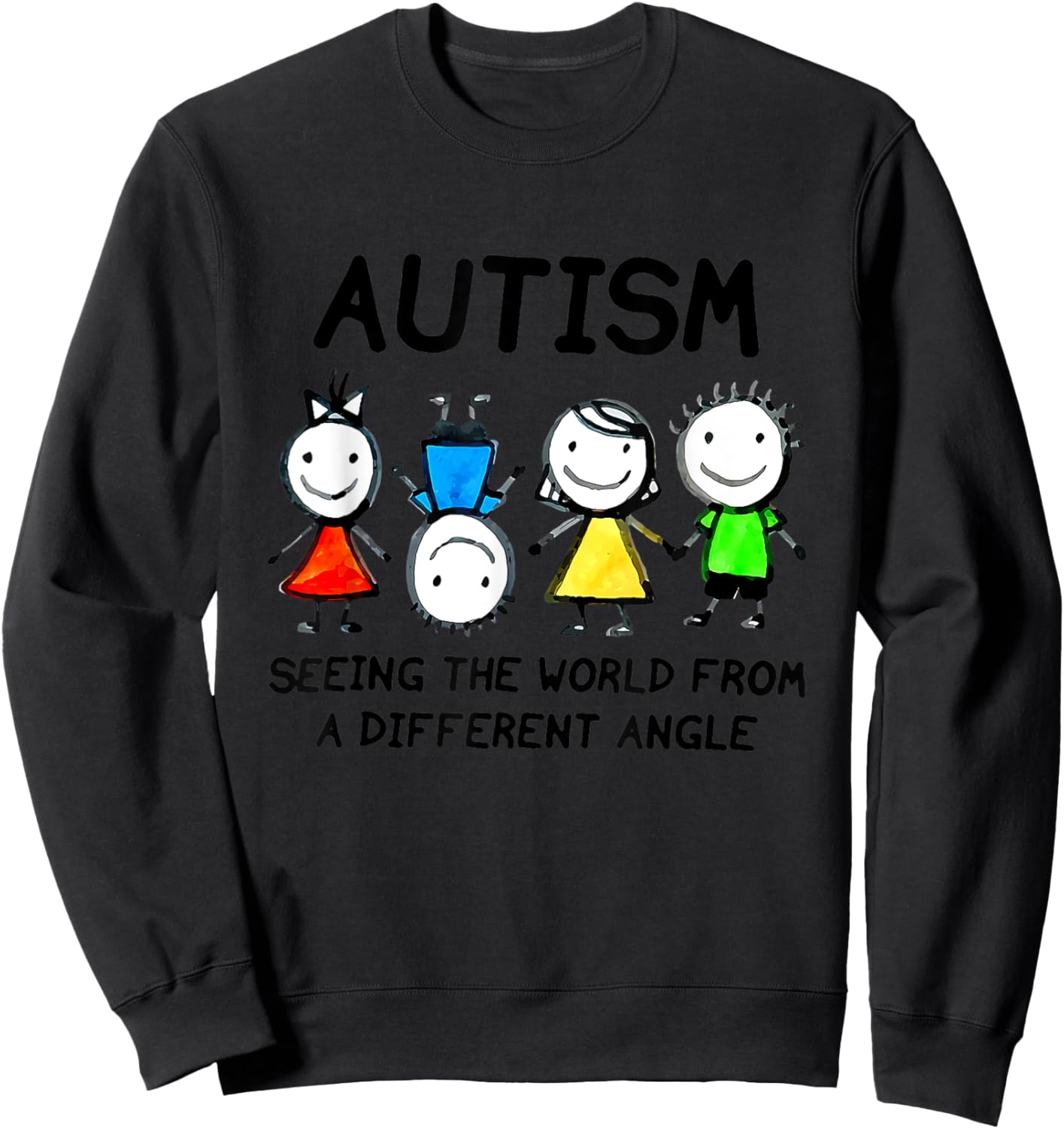 Autism Seeing The World From A Different Angle Autism Sweatshirt - Sweatshirt | Black