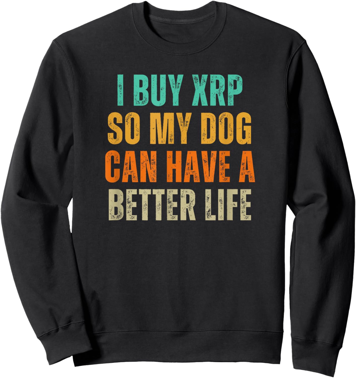 XRP Crypto Merchandise Dog Mom and Dad Women Kids Sweatshirt - Sweatshirt | Black
