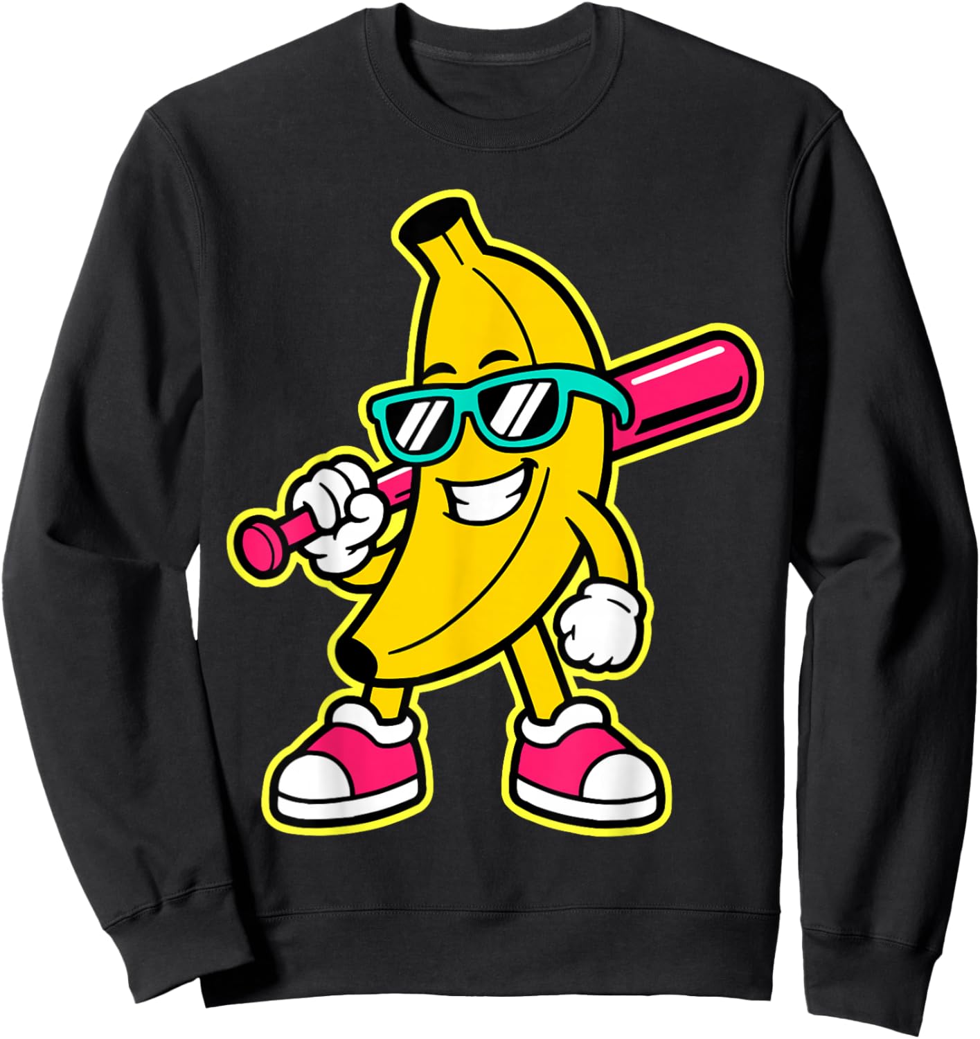 Banana Funny Cartoon Kids Youth Boys Girls Sweatshirt - Sweatshirt | Black