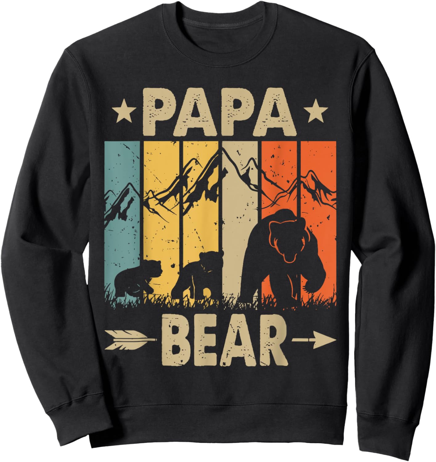 Papa Bear, Father of 2, Dad of two kids, Papa Bear and Cubs Sweatshirt - Sweatshirt | Black