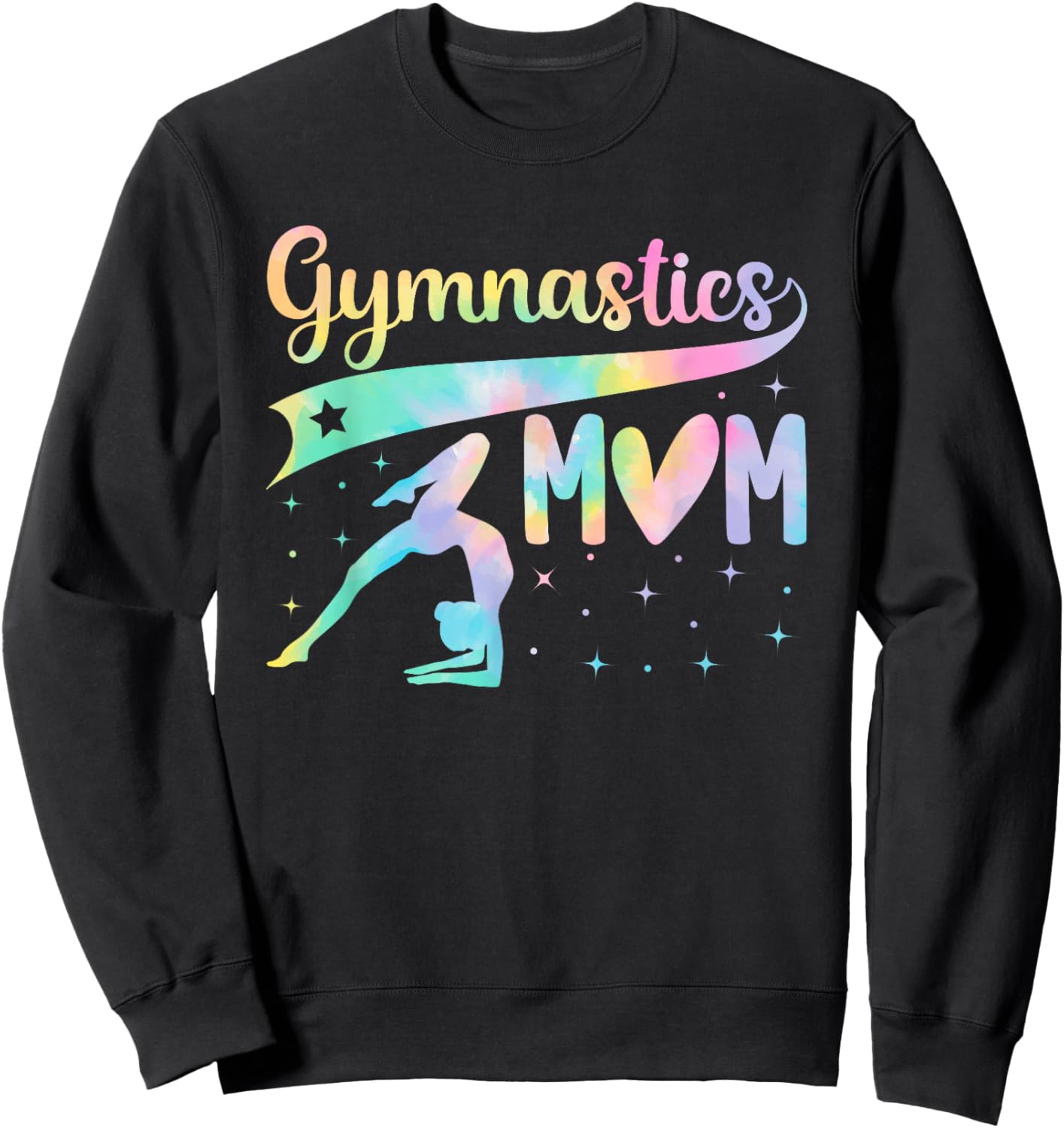 Gymnastics Mom Tie Dye Handstand Girls Women Gymnast Sweatshirt - Sweatshirt | Black