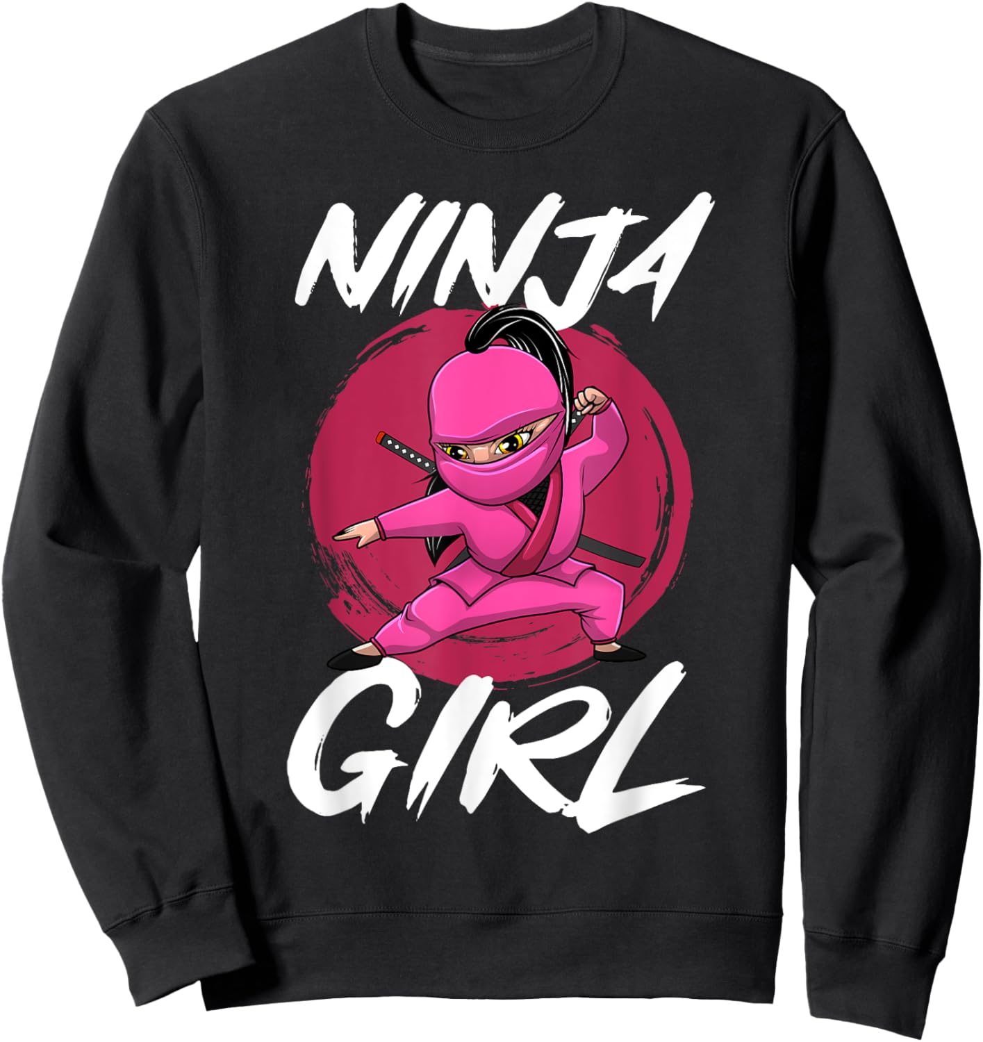 Cool Ninja Art Girls Shinobi Ninja Training Ninja Sweatshirt - Sweatshirt | Black