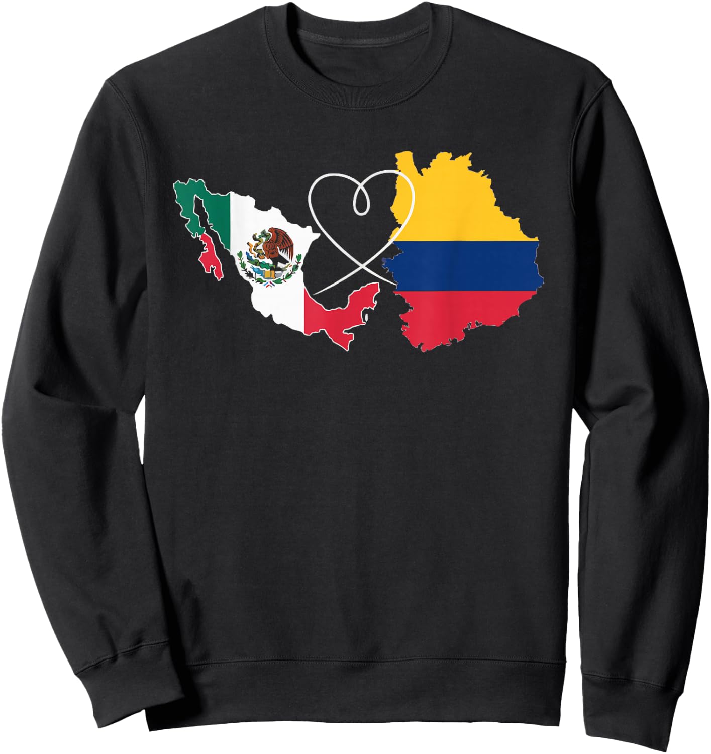 Half Columbian Half Mexican Mexico Flag Columbia Sweatshirt - Sweatshirt | Black