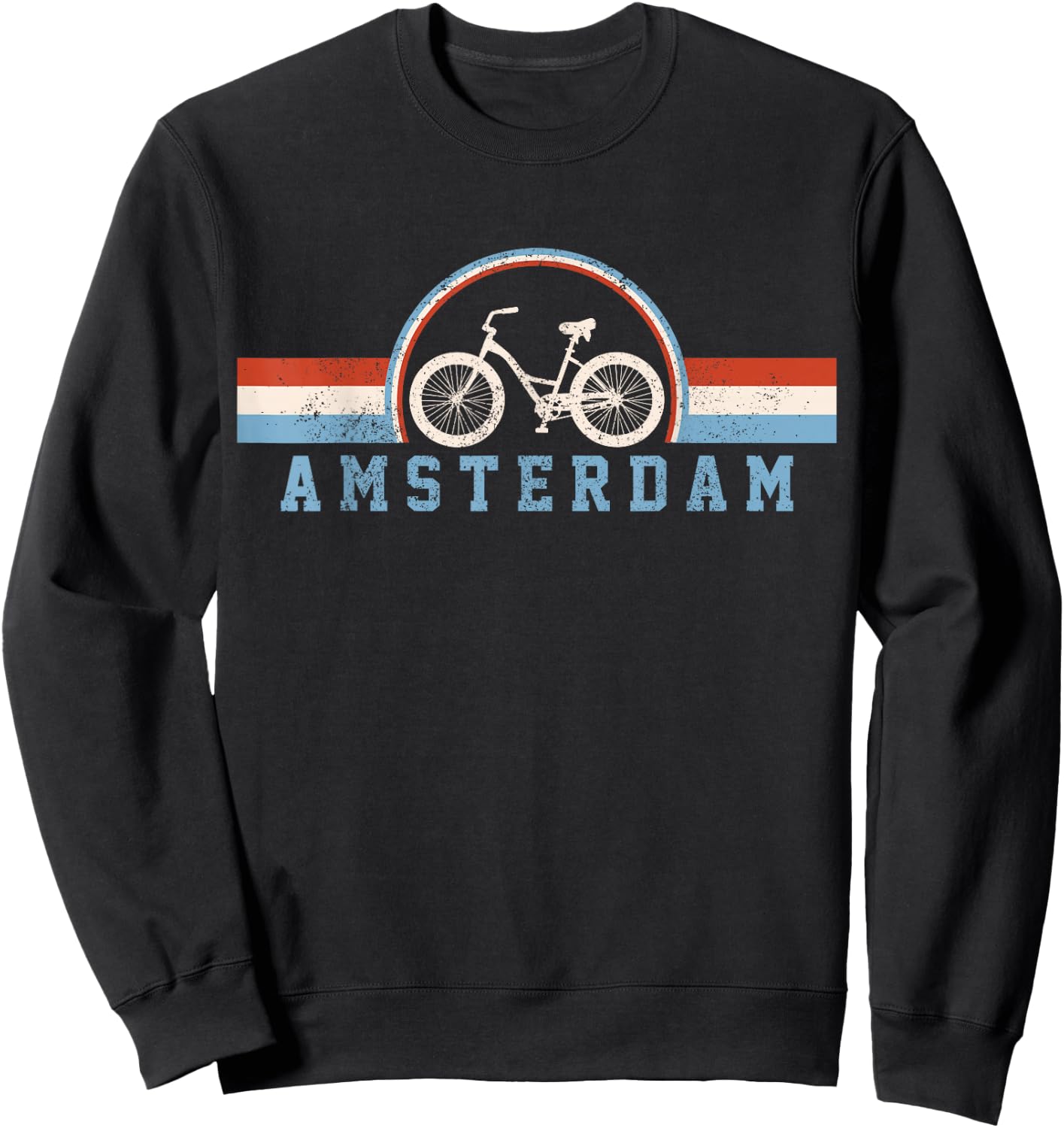 Amsterdam Netherlands Holland Bicycle Vintage Gift Sweatshirt - Sweatshirt | Black