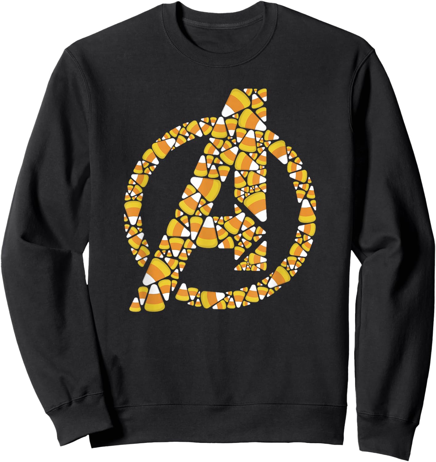 Marvel Halloween Avengers Logo Candy Corn Fill Sweatshirt - Sweatshirt | Black