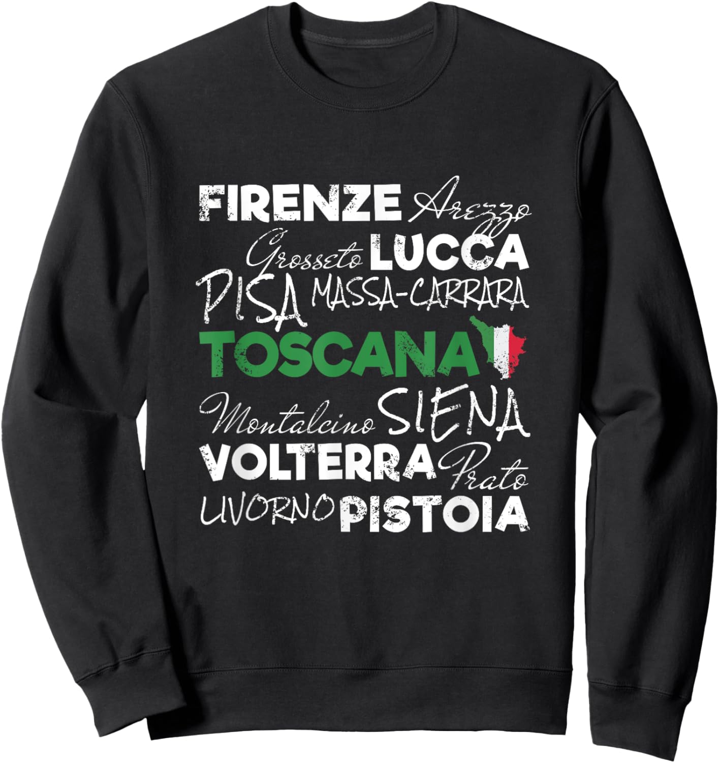 Tuscany retro lettering Italy vintage holiday souvenir Sweatshirt - Sweatshirt | Black