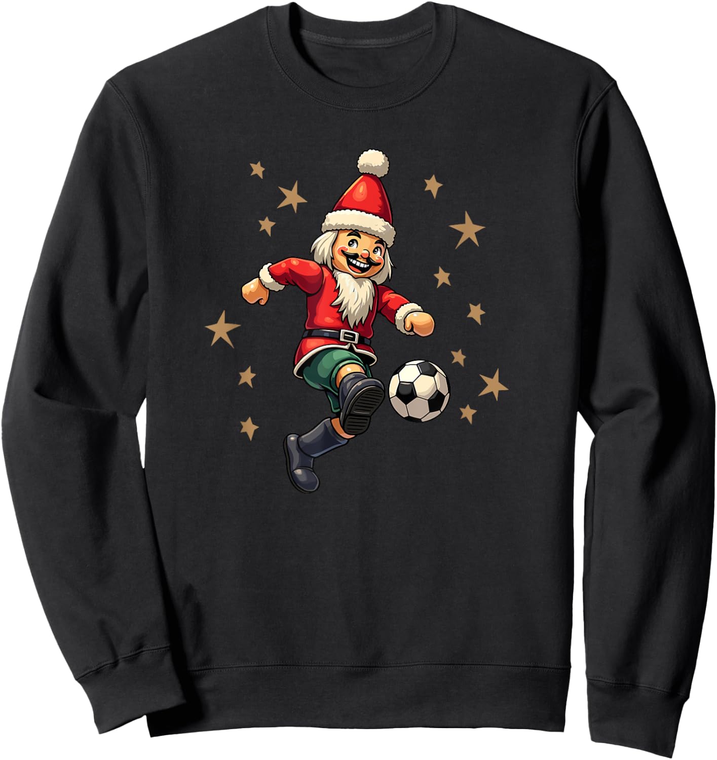 Nutcracker Playing Soccer Christmas Xmas Kids Sweatshirt - Sweatshirt | Black