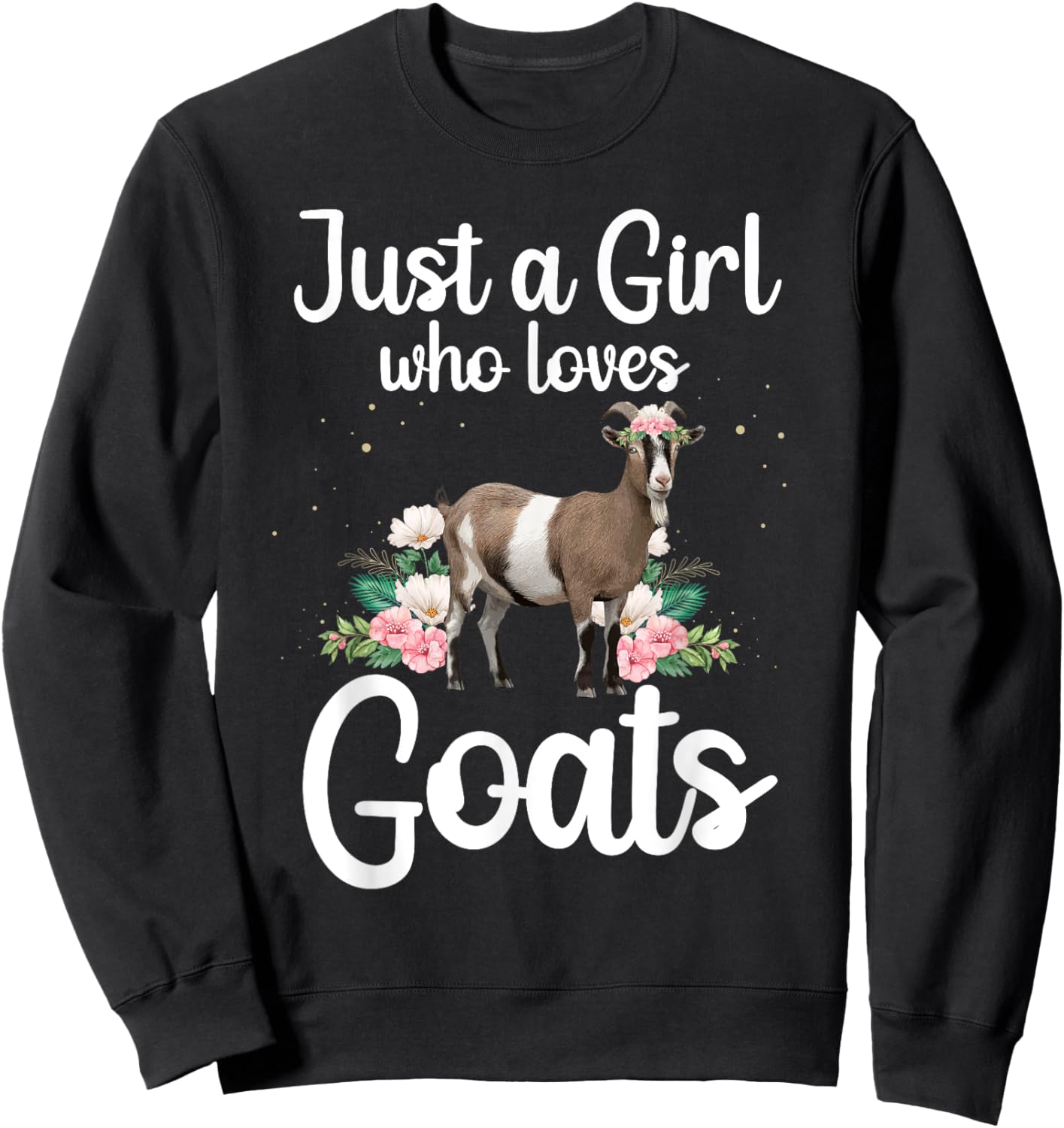 Cool Goat Art Girls Goat Farmer Pygmy Goat Lover Sweatshirt - Sweatshirt | Black