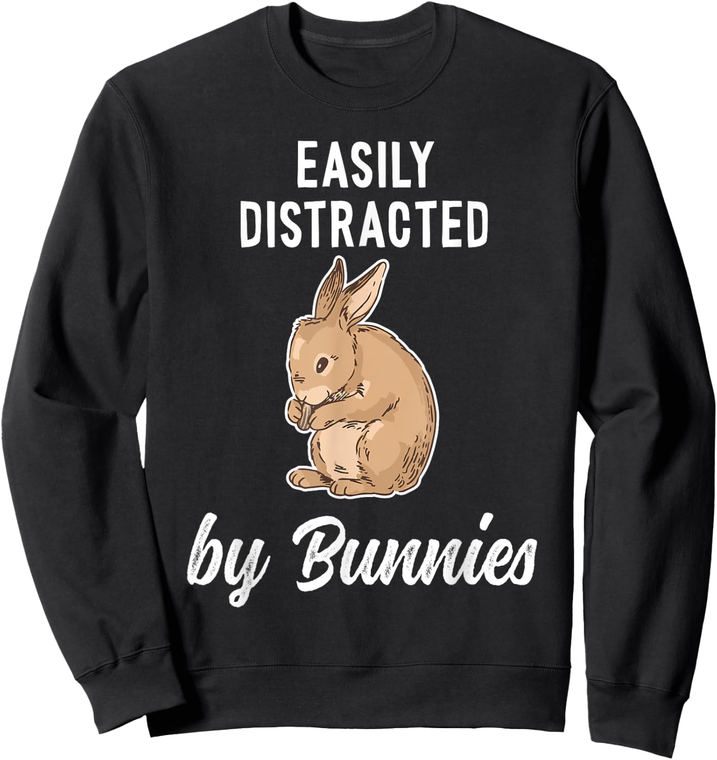Funny & Happy Easter Bunny & Rabbit Sweatshirt - Sweatshirt | Black