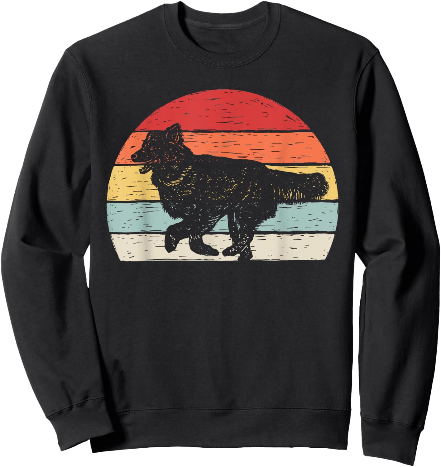 Vintage Retro English Shepherd Dog Men Women Girls Kids Sweatshirt - Sweatshirt | Black