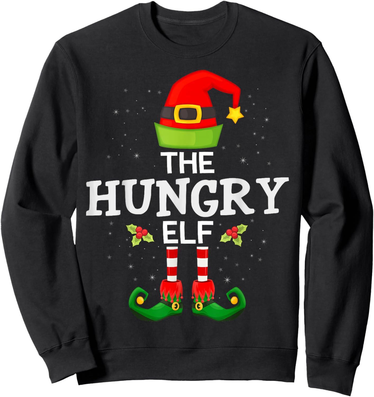 The Hungry Elf Christmas Family Matching Pajama Sweatshirt - Sweatshirt | Black